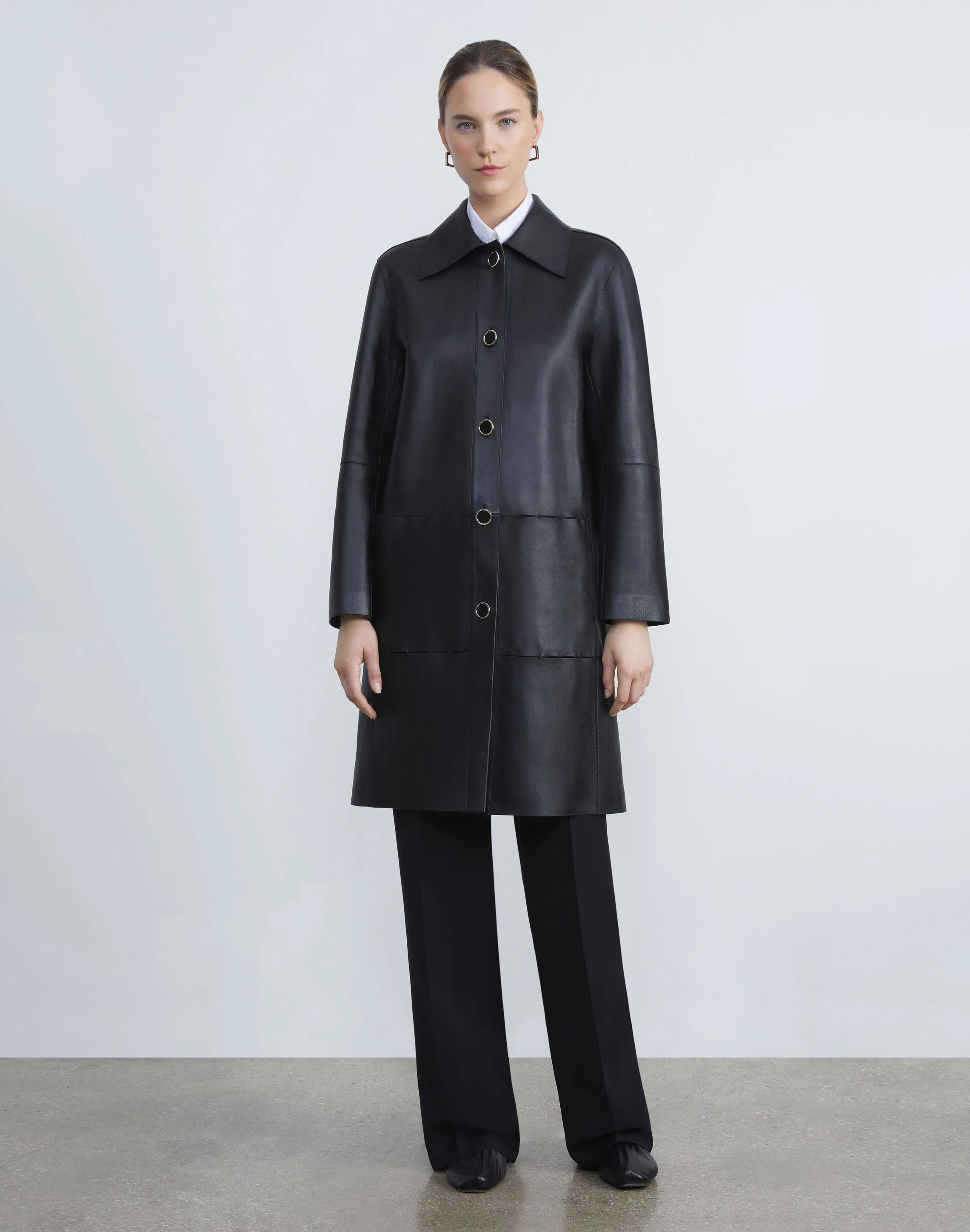 Nappa Leather Double Face Oversized Coat