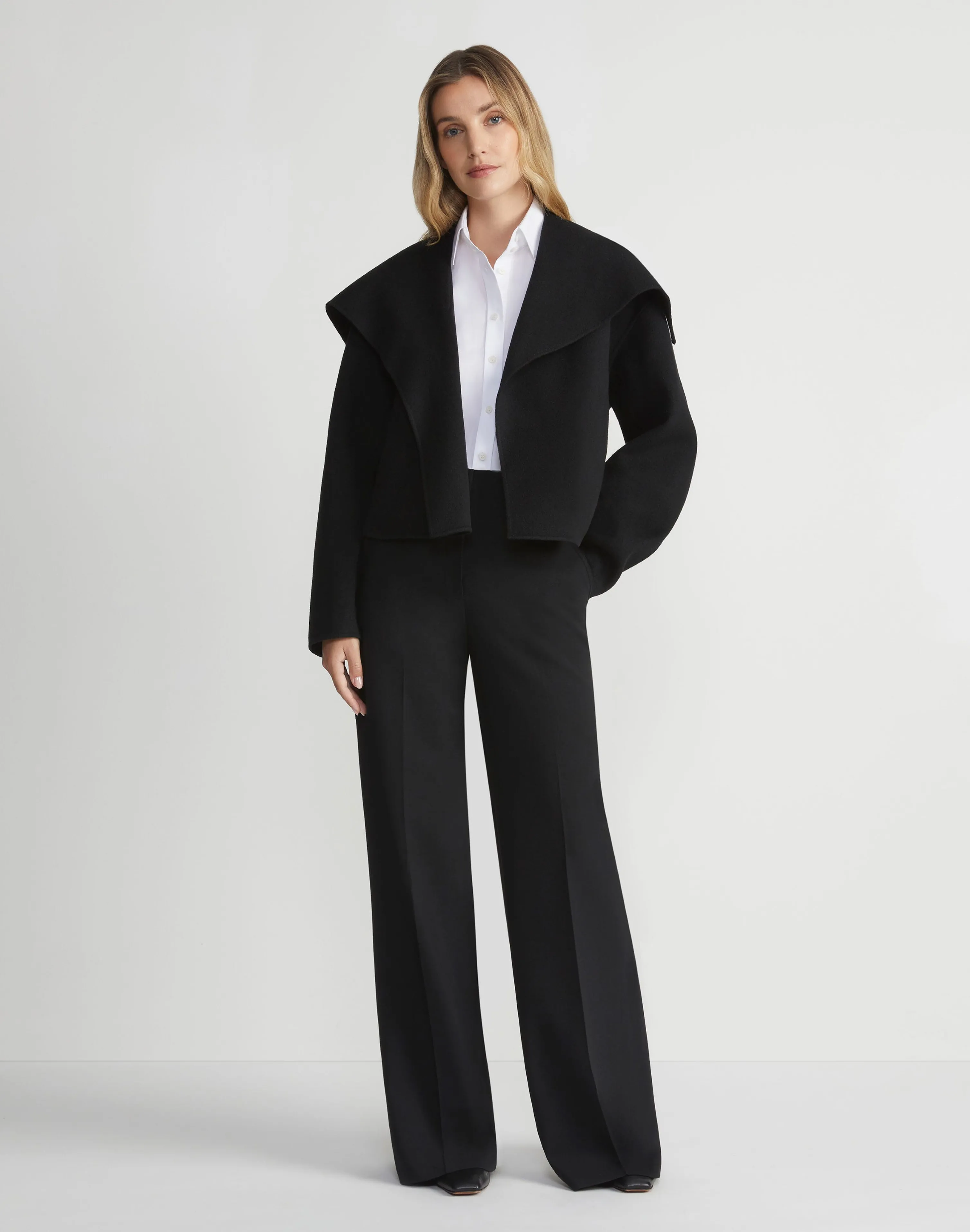 Wool-Cashmere Double Face Shawl Collar Oversized Coat