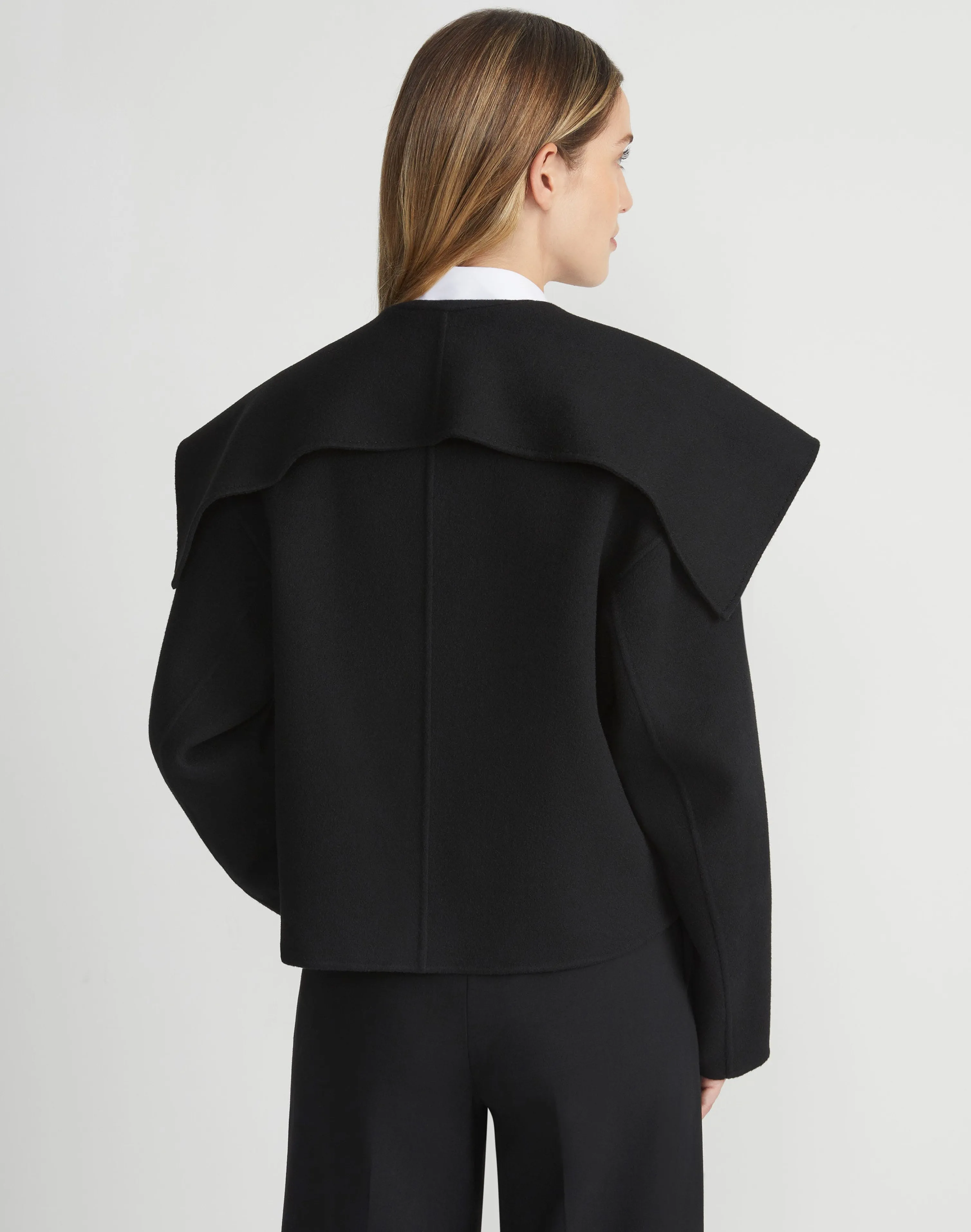 Wool-Cashmere Double Face Shawl Collar Oversized Coat