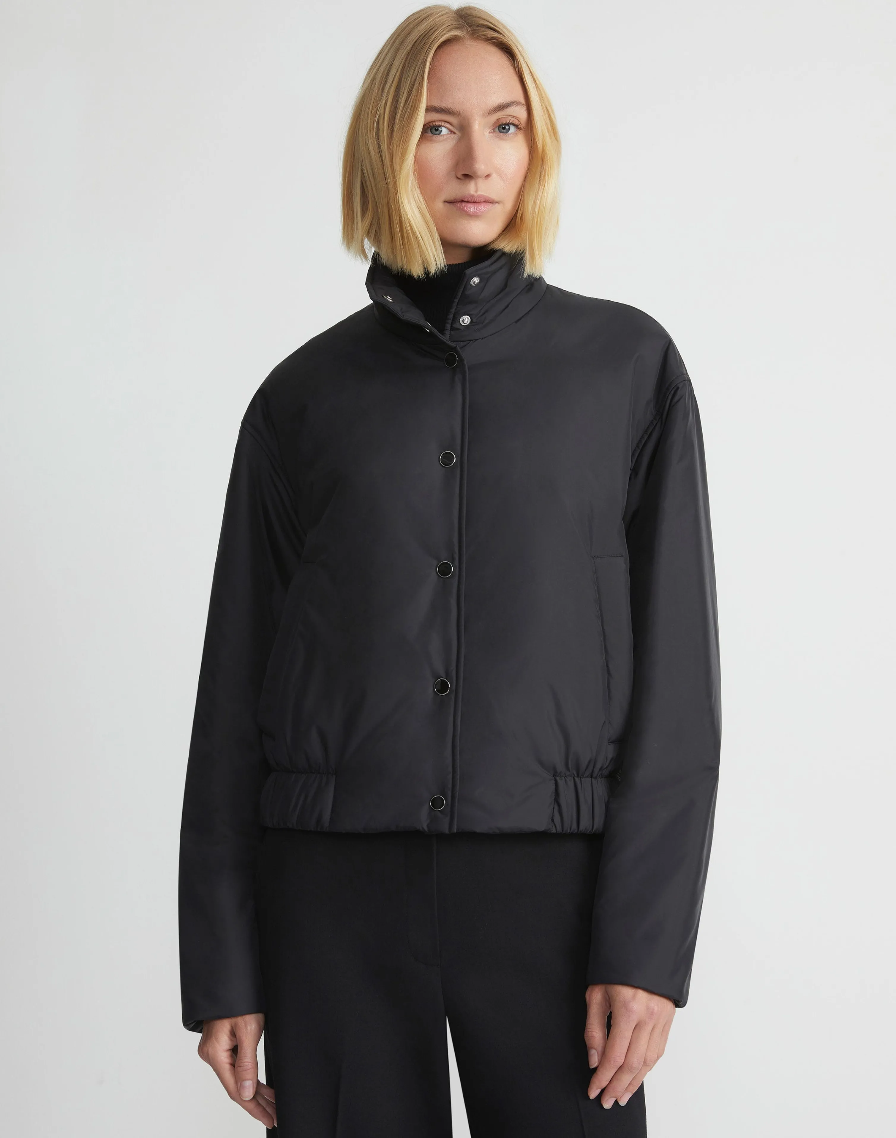 Recycled Poly Stand Collar Puffer Jacket