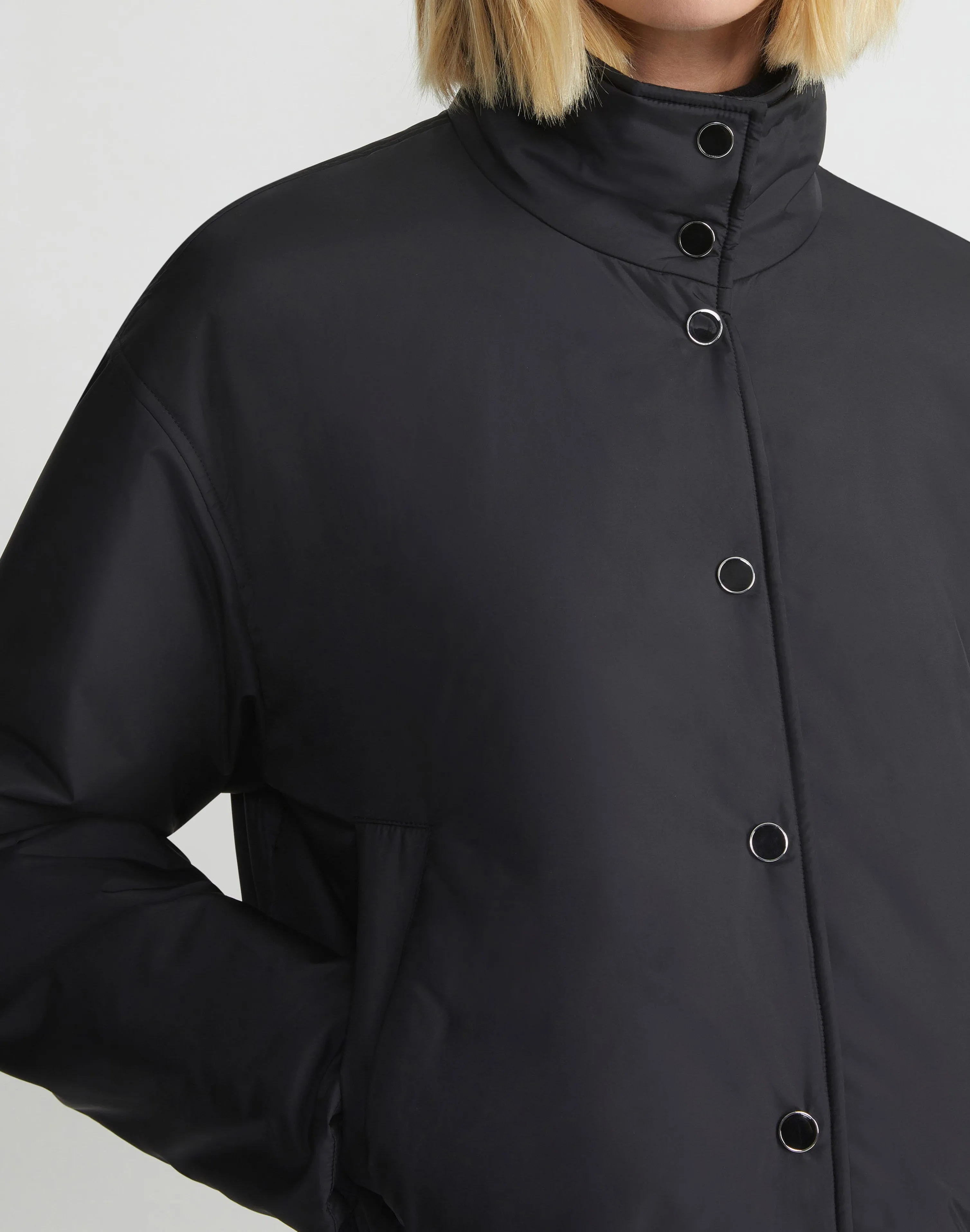 Recycled Poly Stand Collar Puffer Jacket