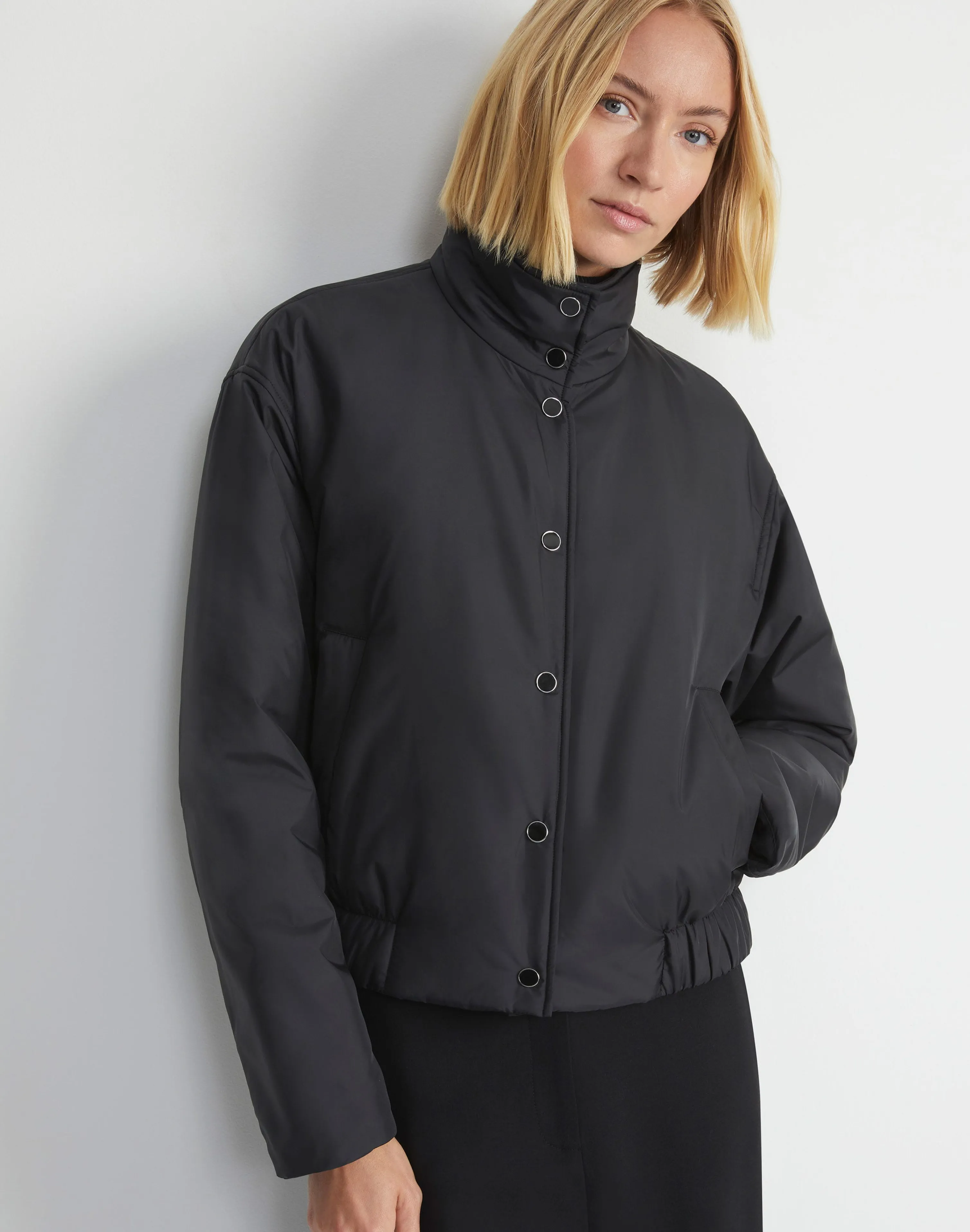 Recycled Poly Stand Collar Puffer Jacket