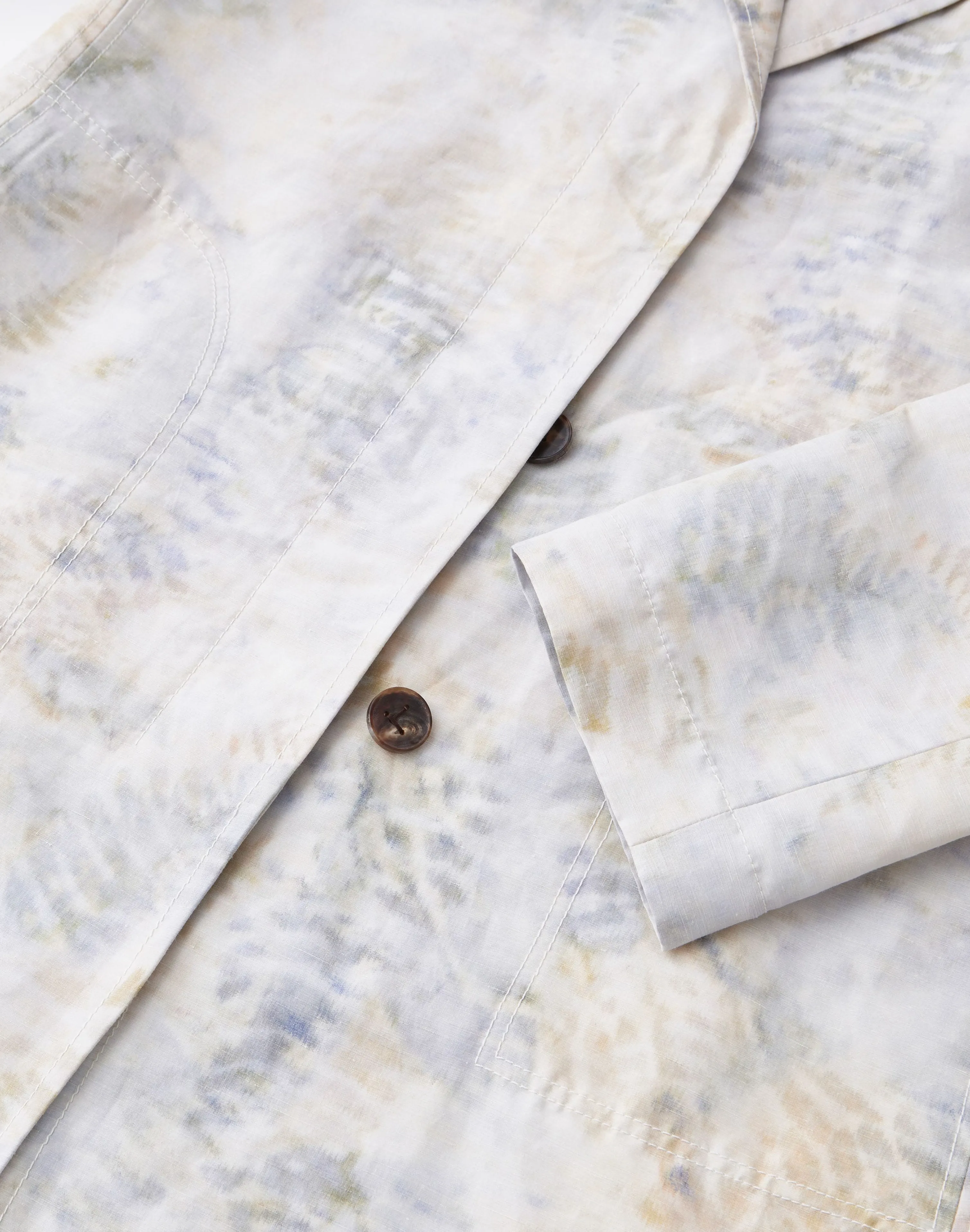 Eco Fern Warp Print Linen Overcoat