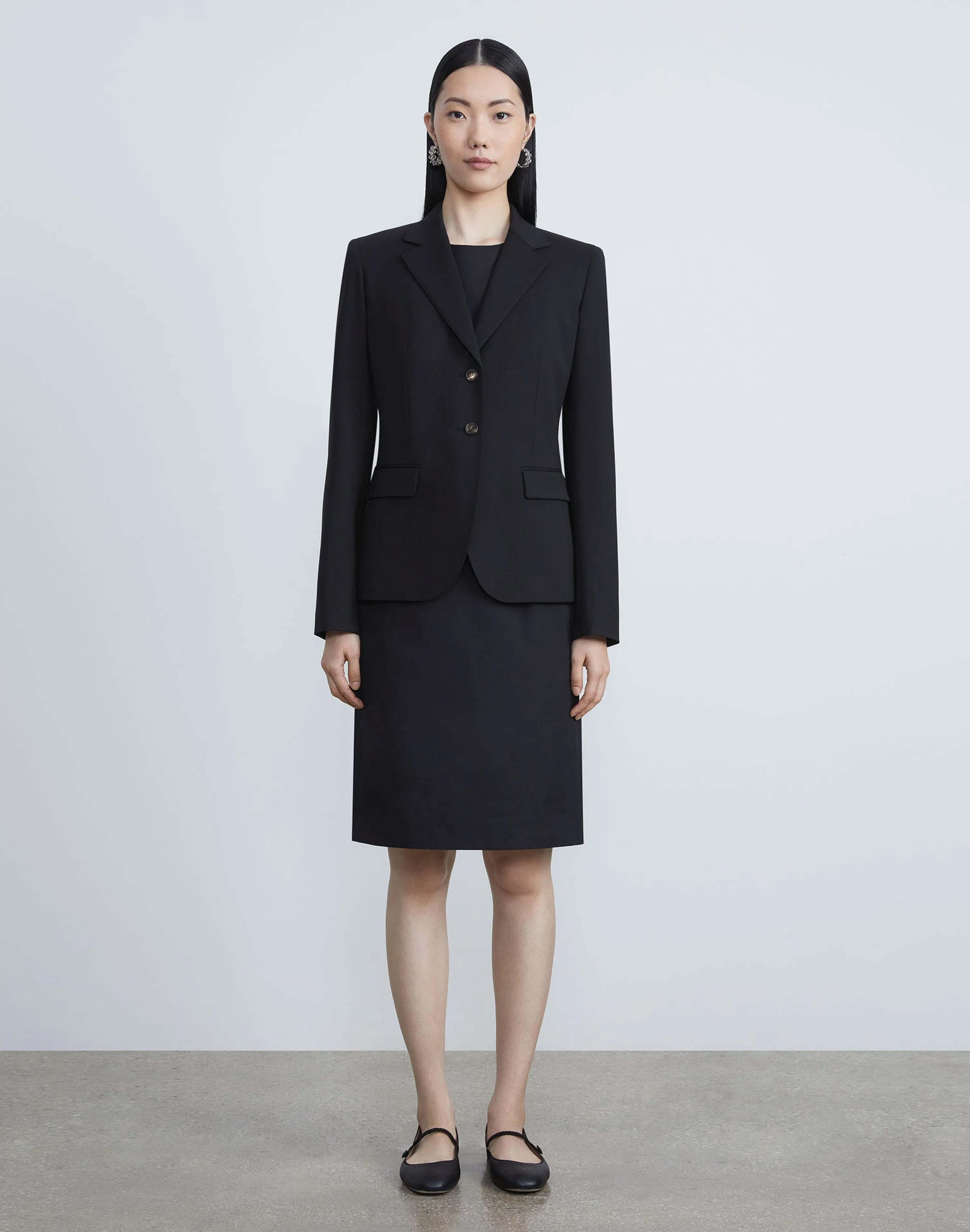 Stretch Wool Sheath Dress