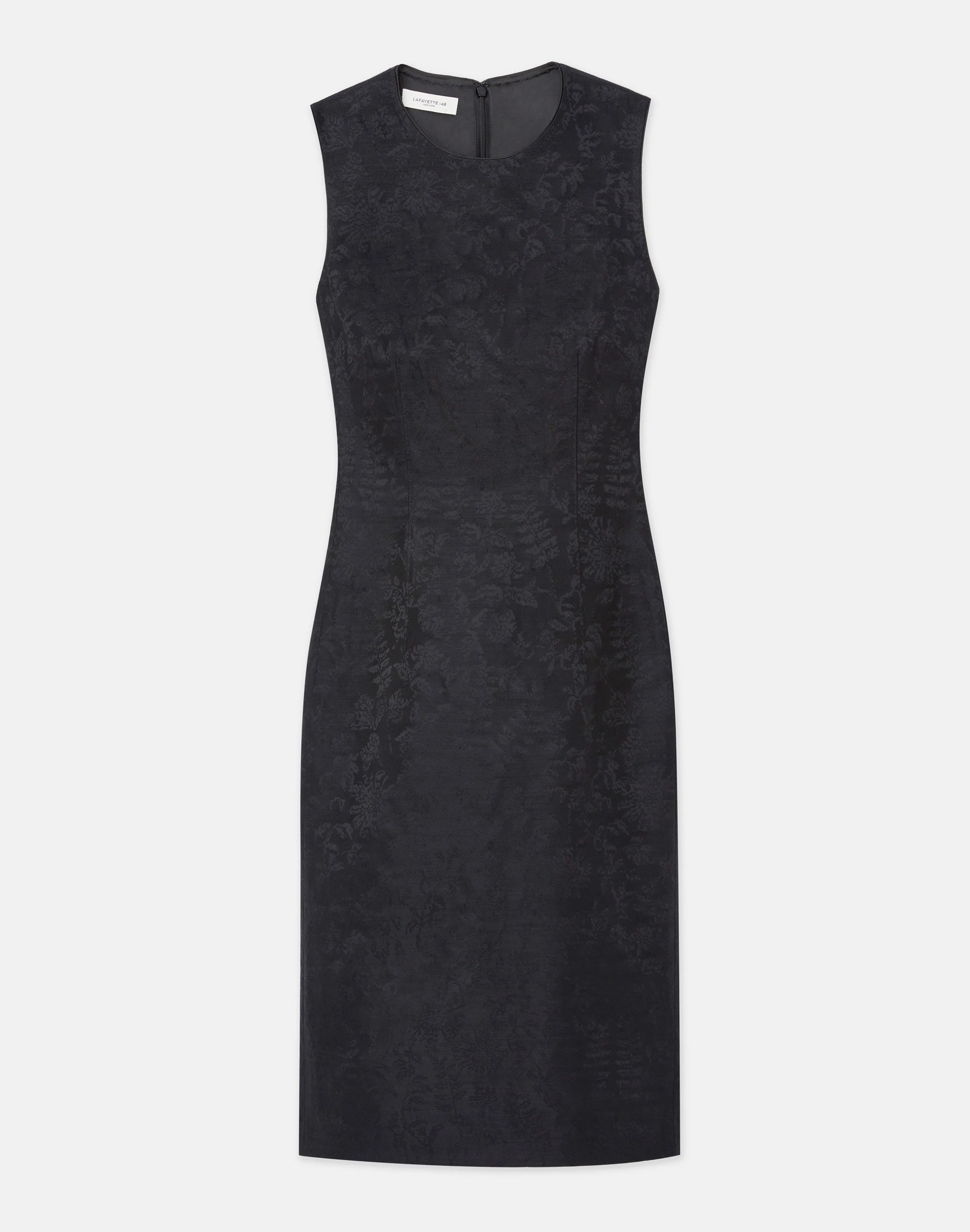 Flora Bloom Jacquard Wool-Silk Sheath Dress