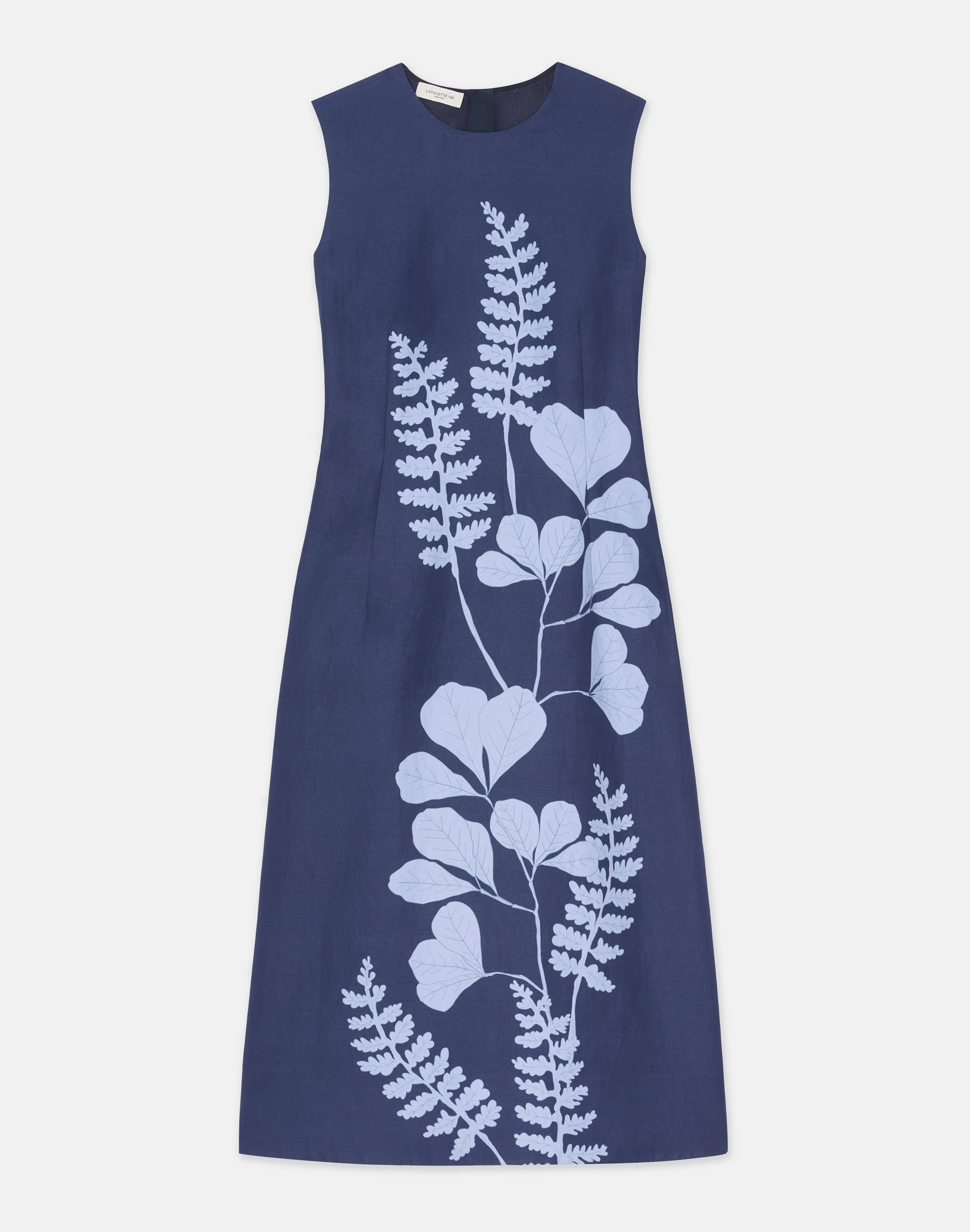 Flora Print Viscose-Linen Sleeveless Dress
