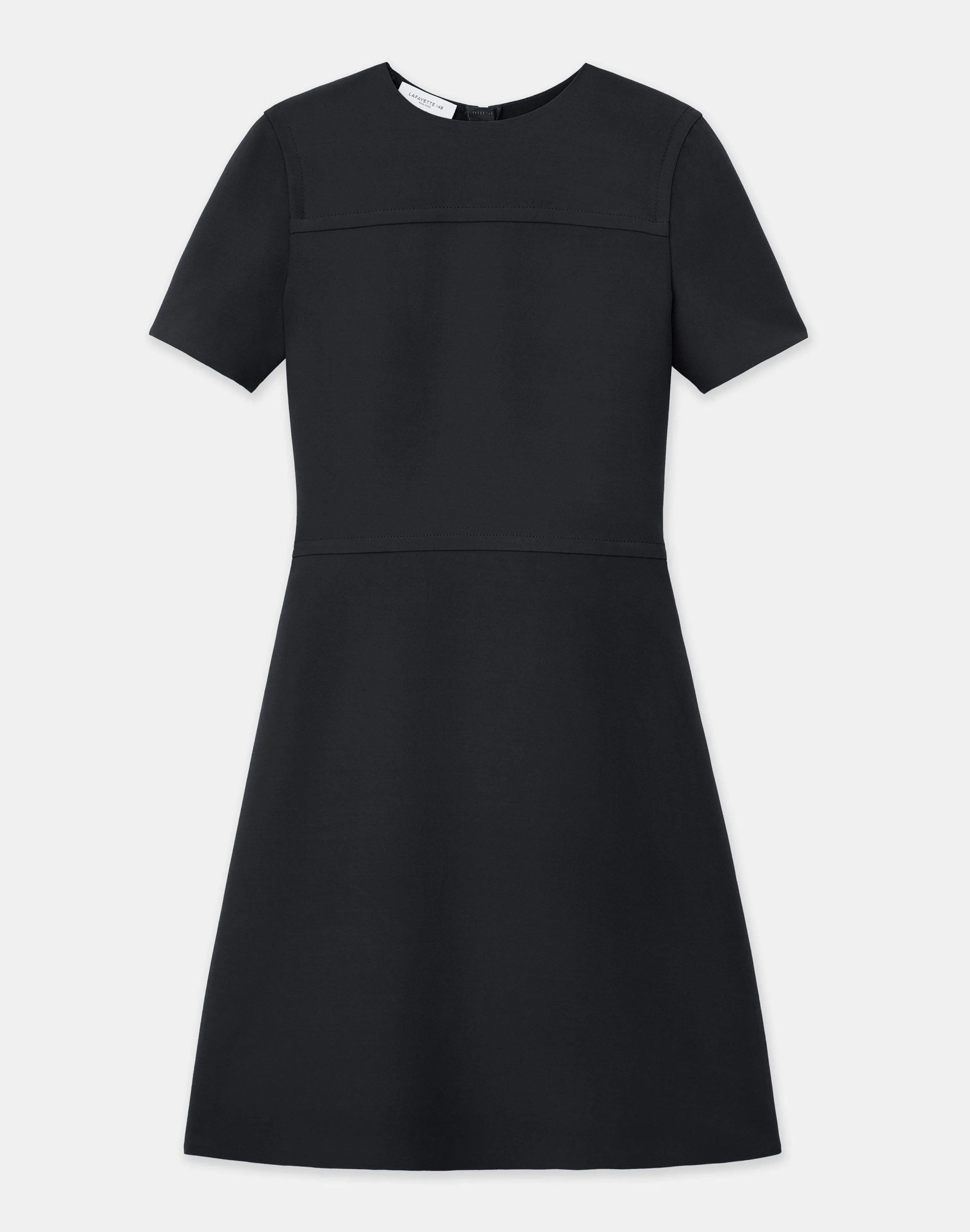 Wool-Silk Crepe A-Line Dress