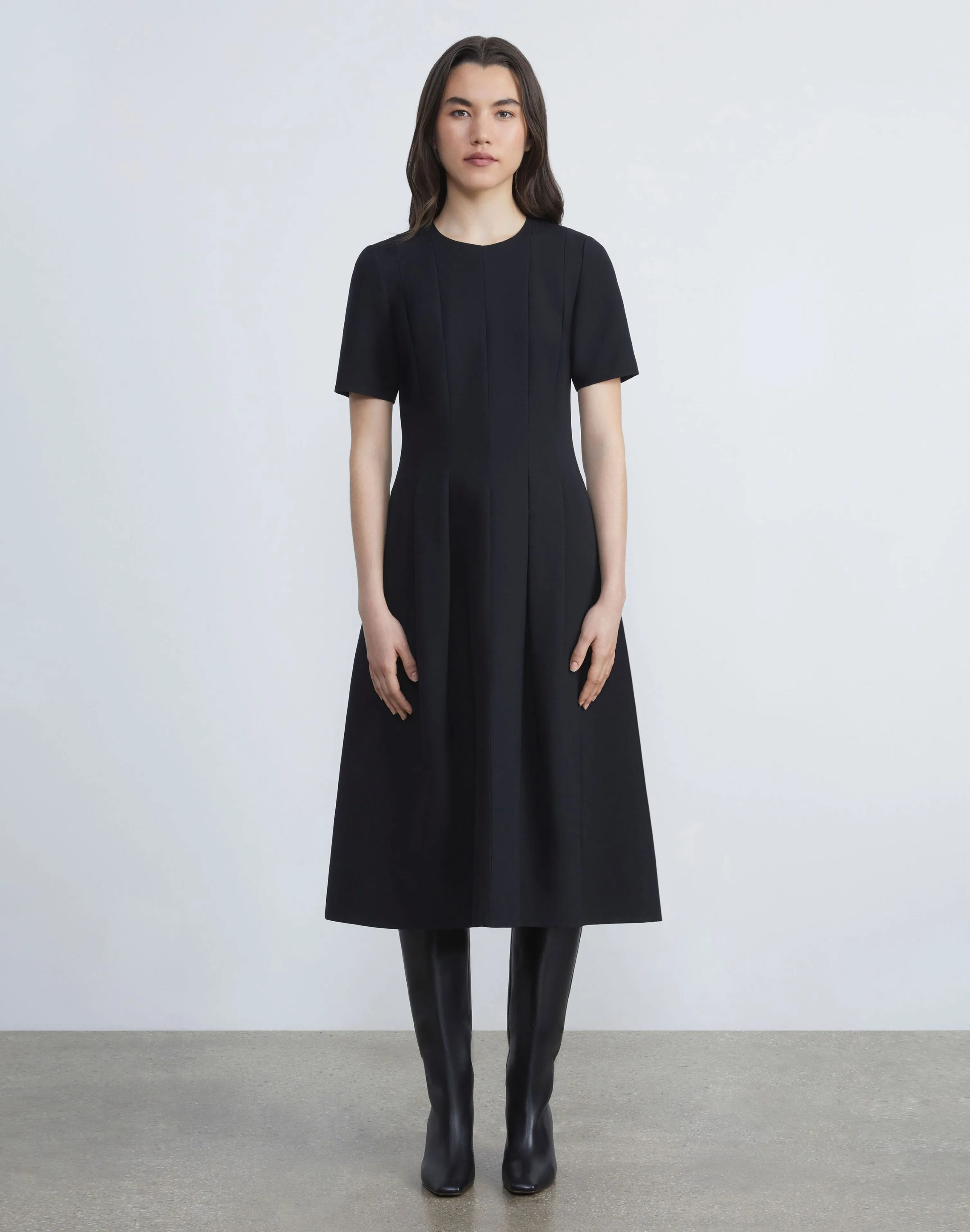 Wool-Silk Crepe Dress