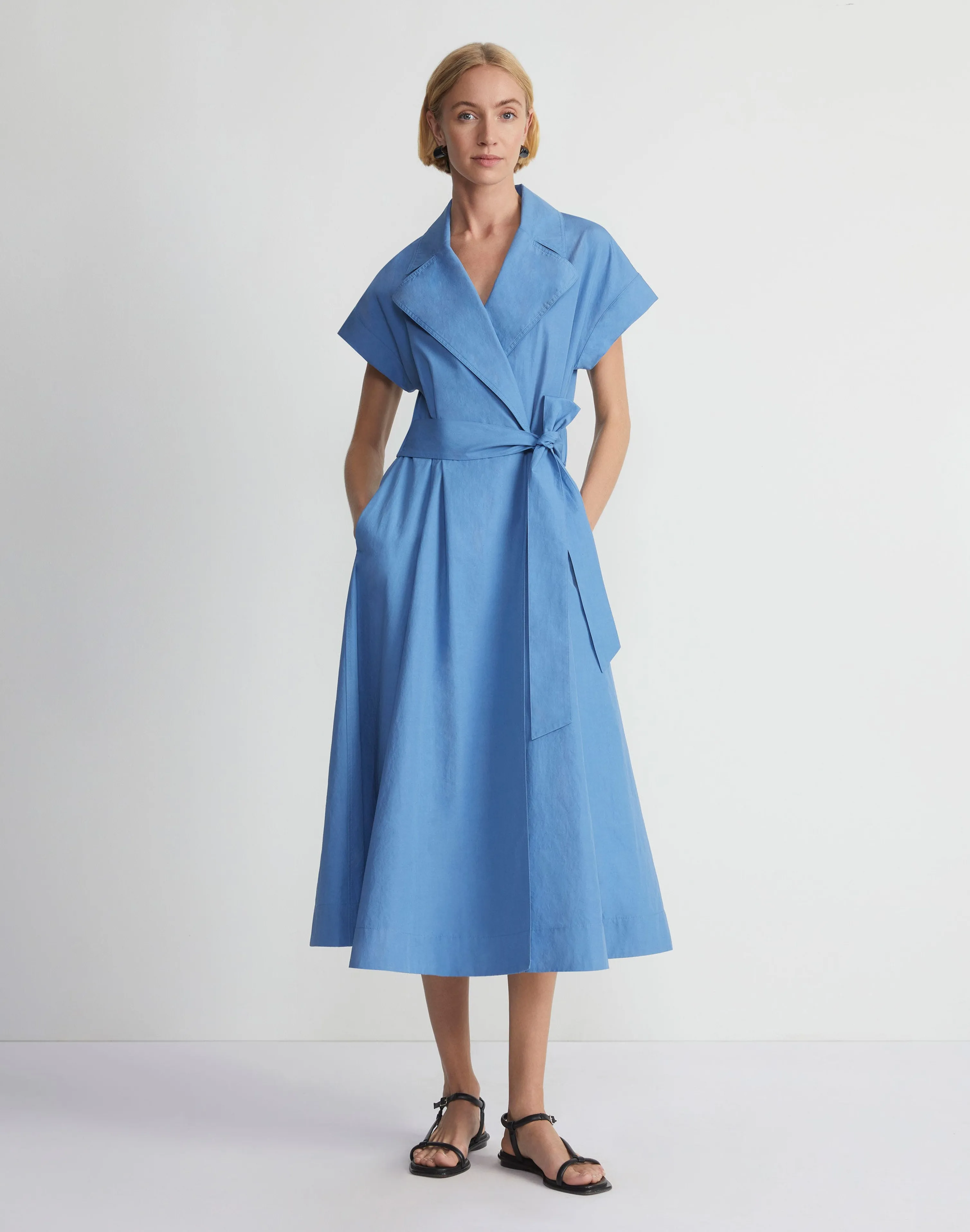 Organic Cotton Poplin Wrap Shirtdress