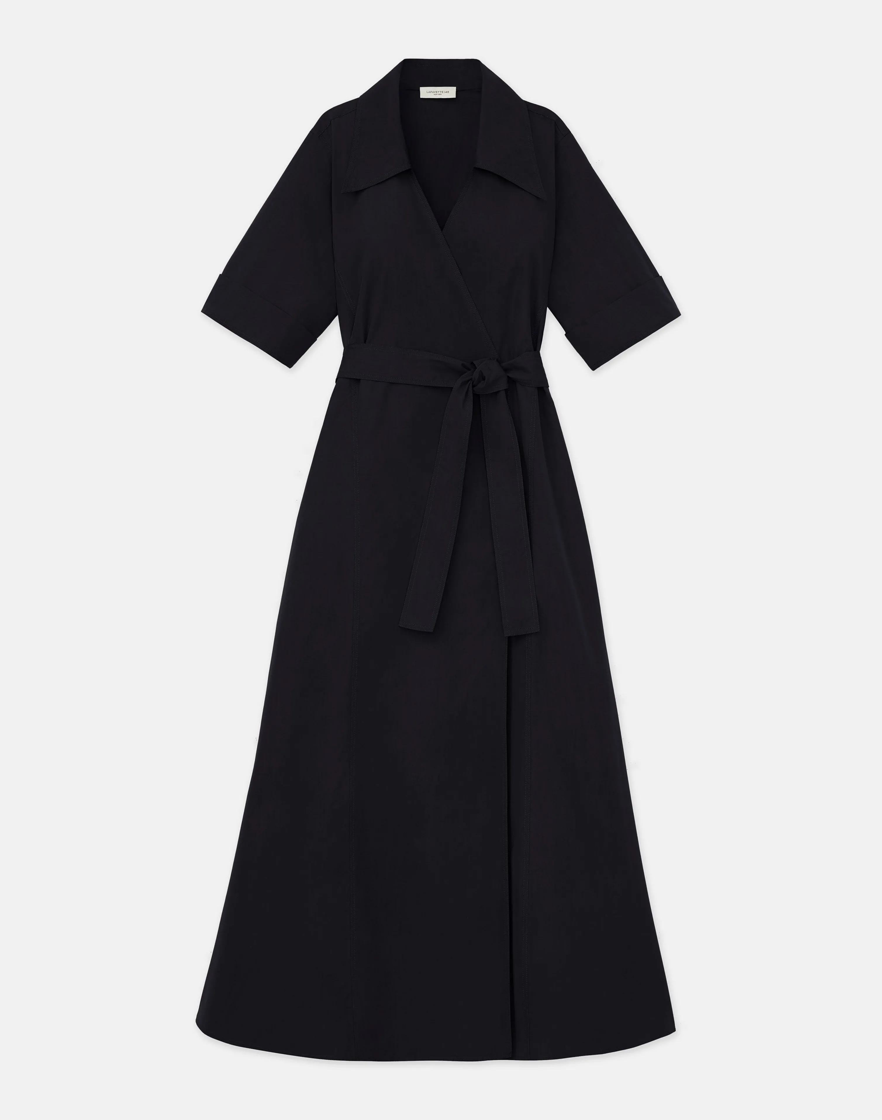 Organic Cotton Poplin Surplice Shirtdress