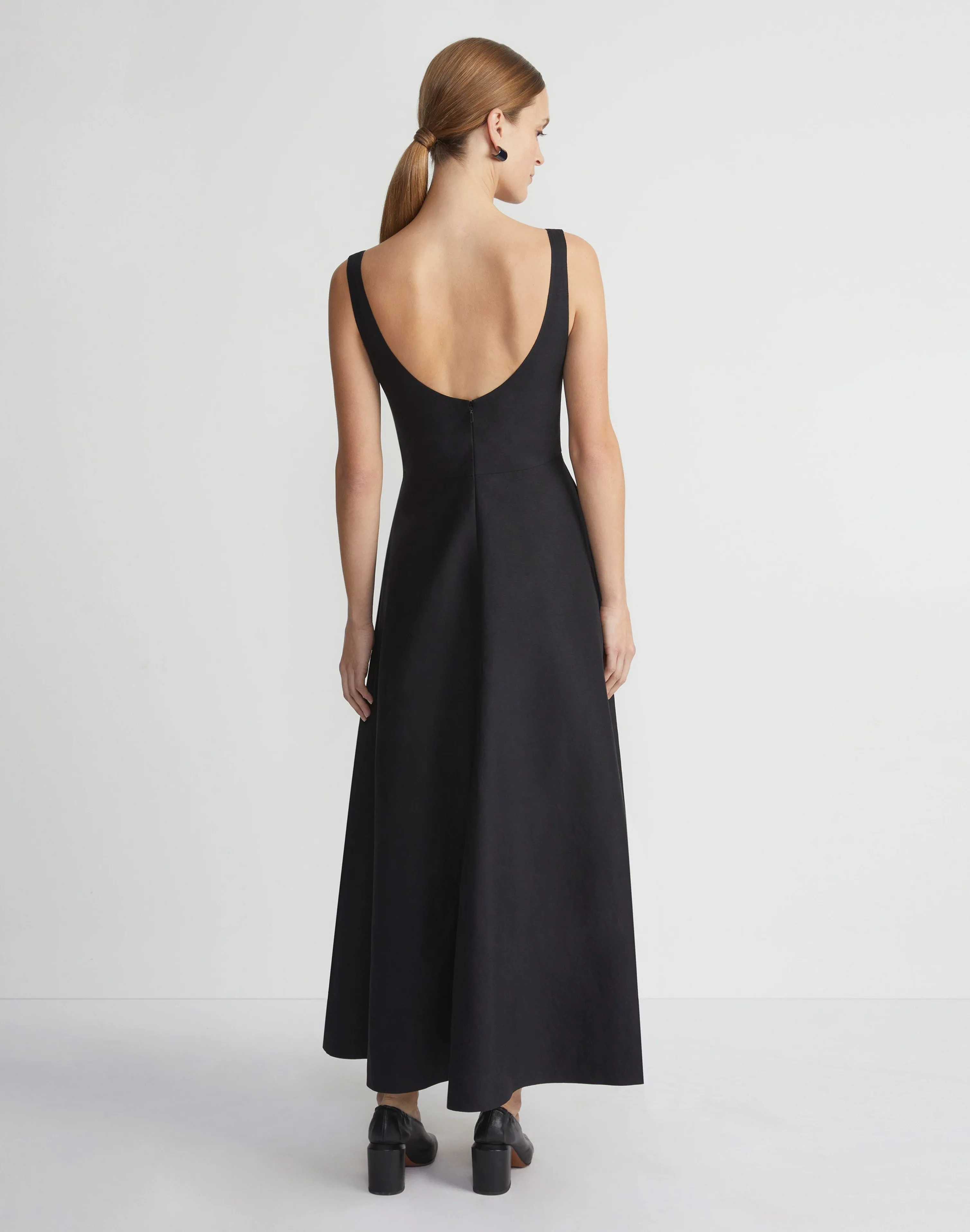 Silk-Linen Bateau Gown