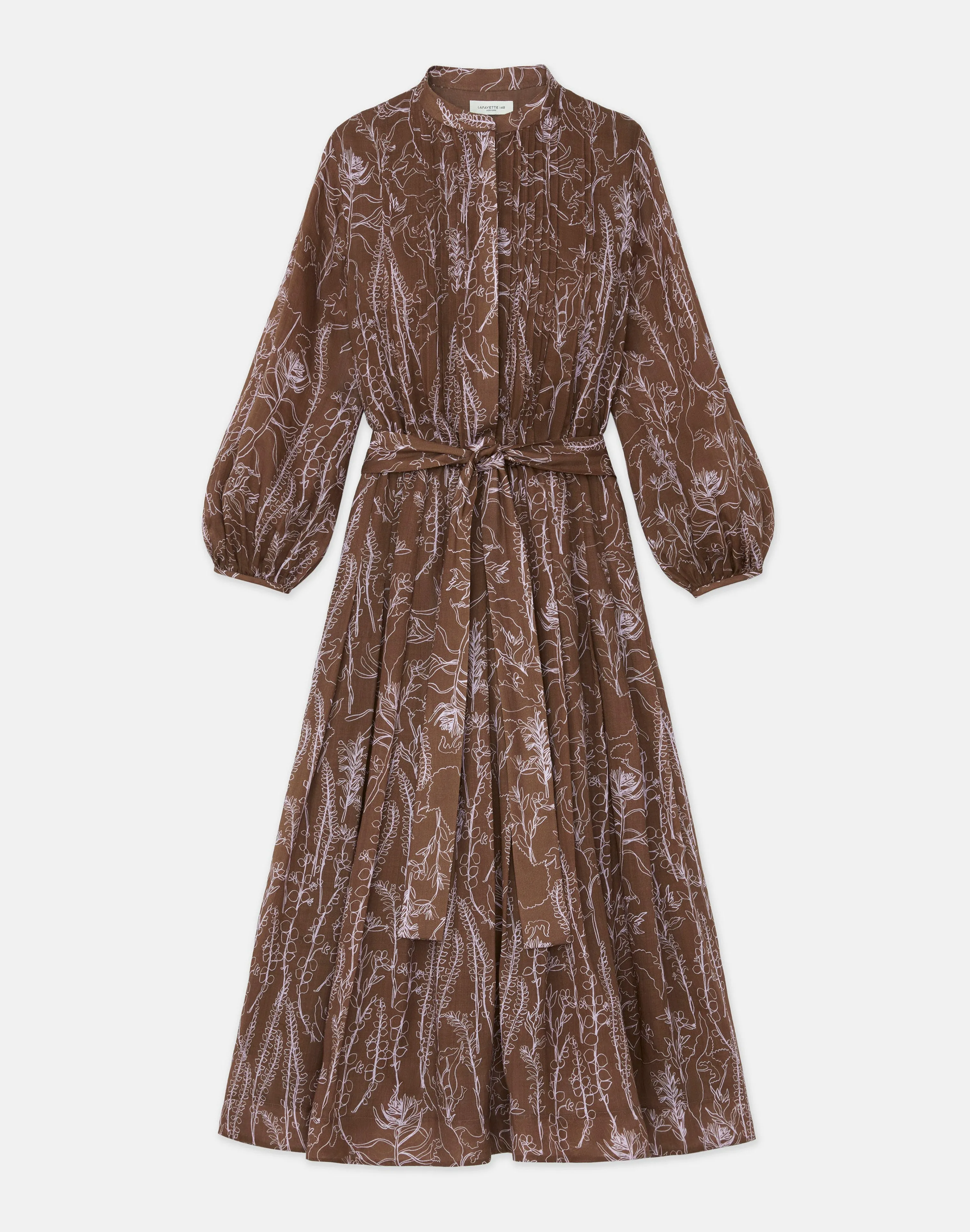 Flora Print Sustainable Gemma Cloth Voile Pintuck Midi Dress