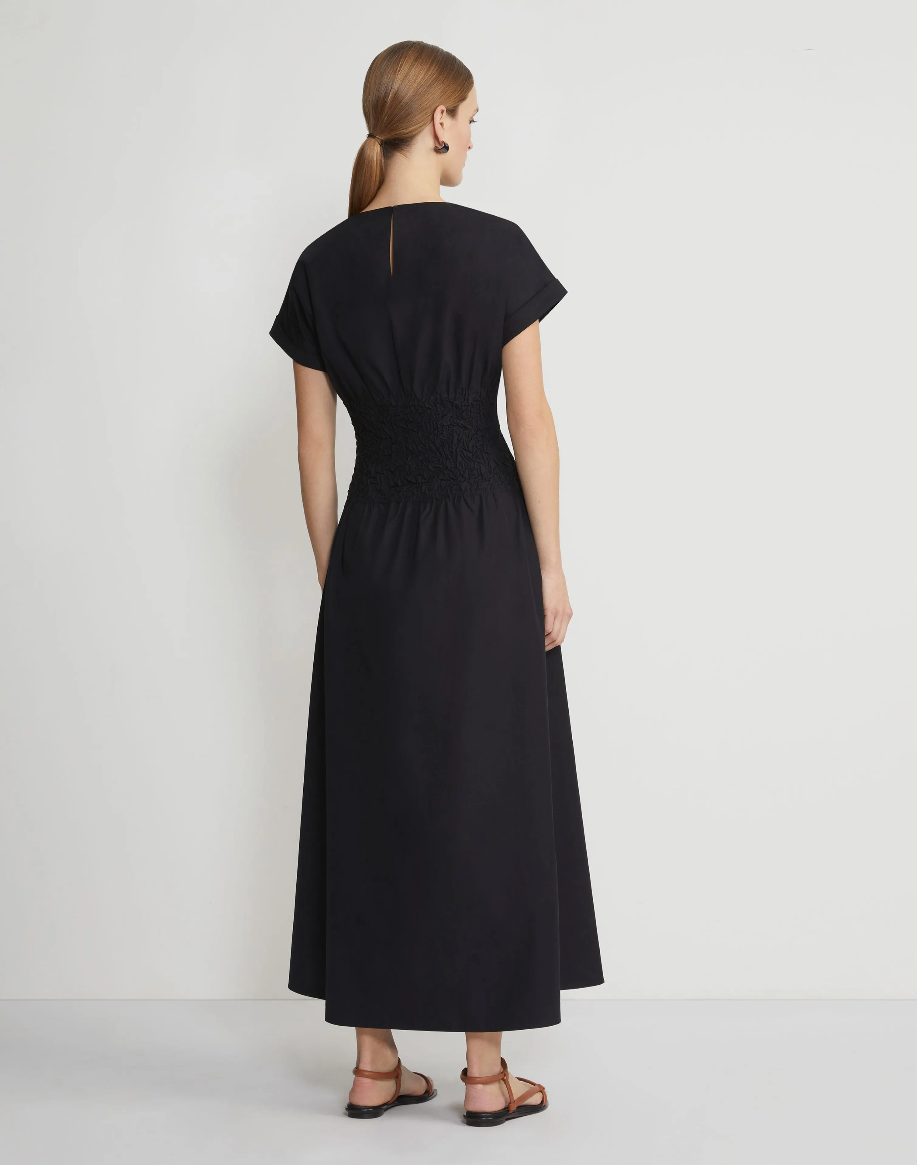 Organic Cotton Poplin Smocked Waist Dress