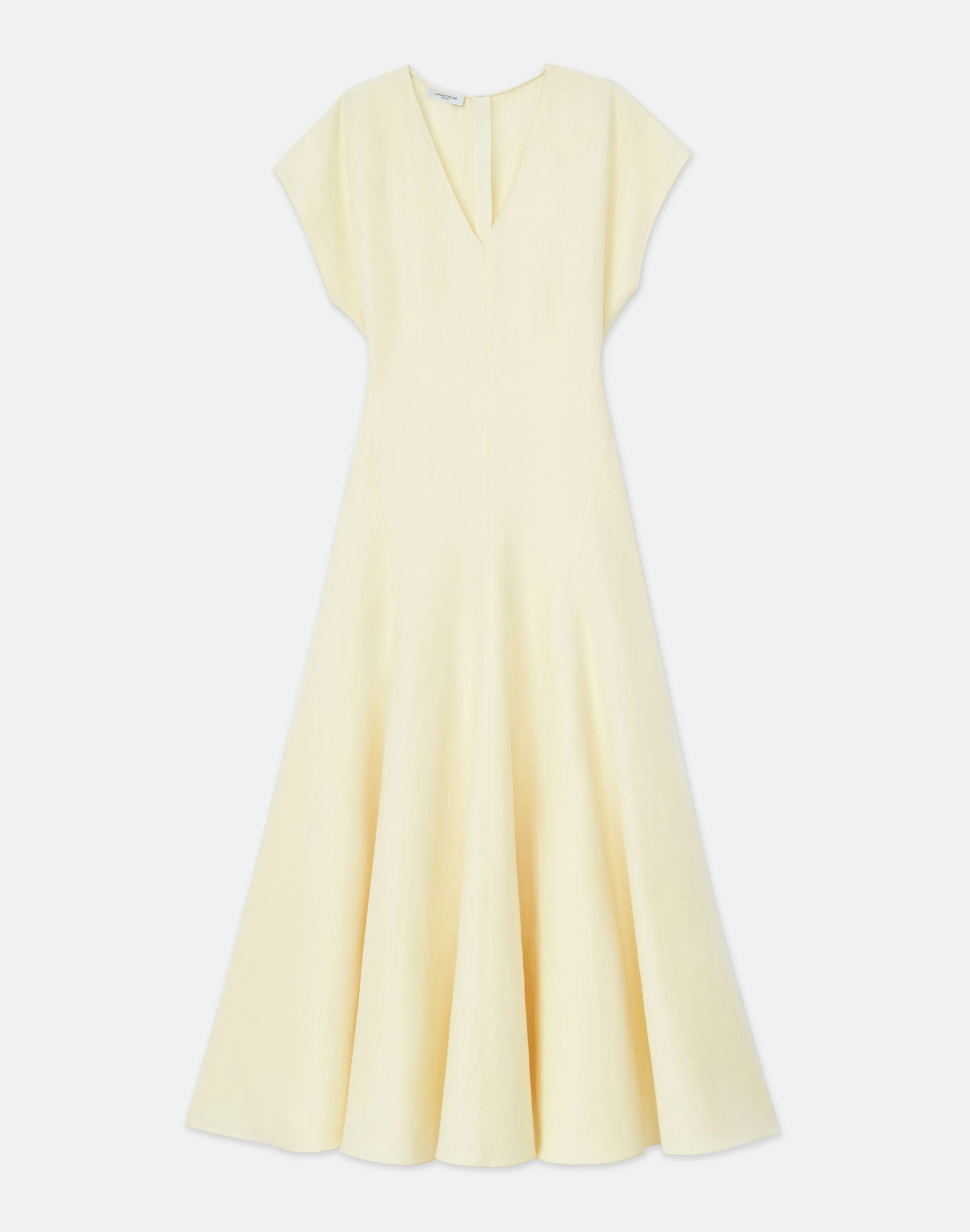 Silk-Linen Flared Dress