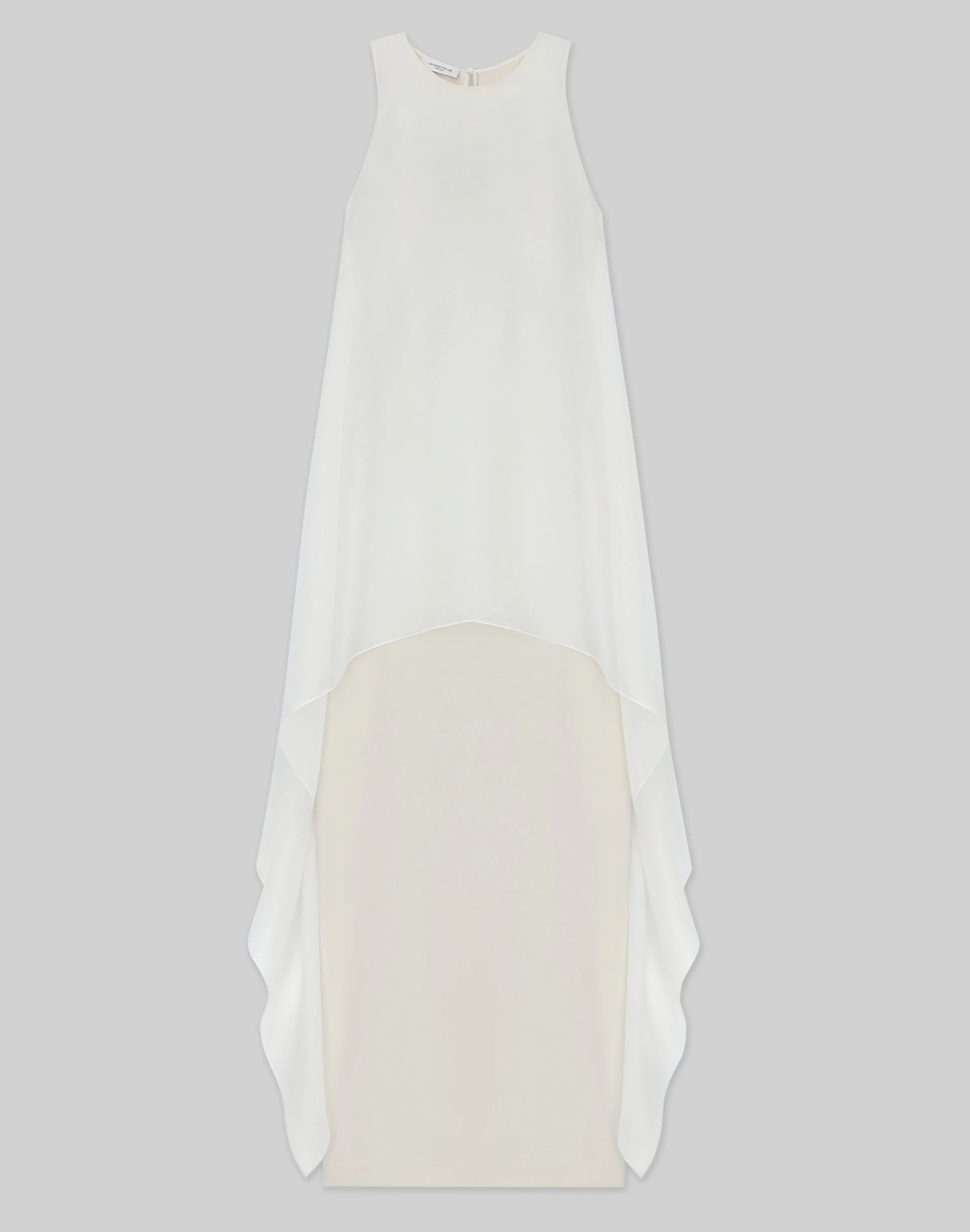 Silk Organza Overlay Tie Back Gown