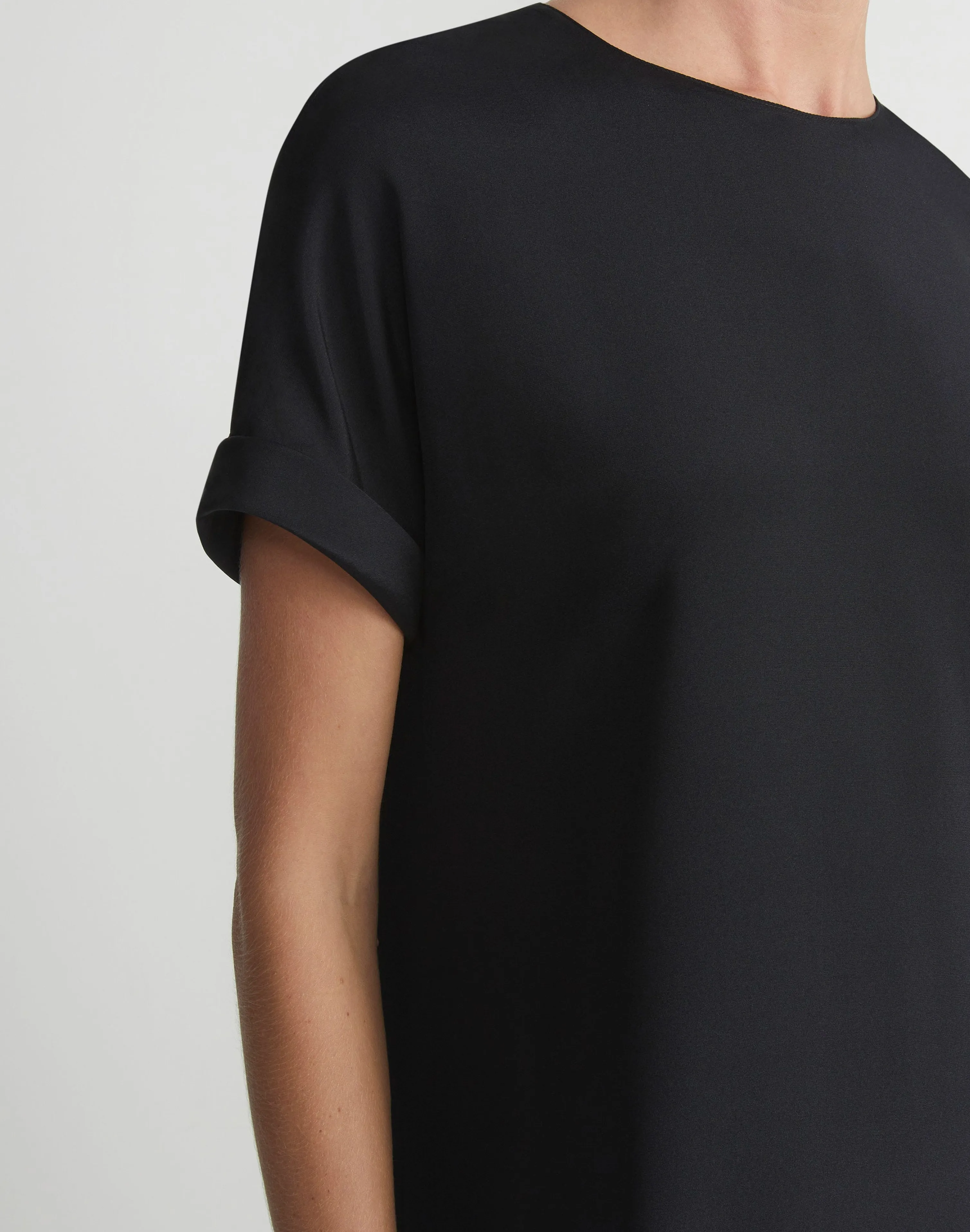 Silk Stretch Georgette T-Shirt Dress
