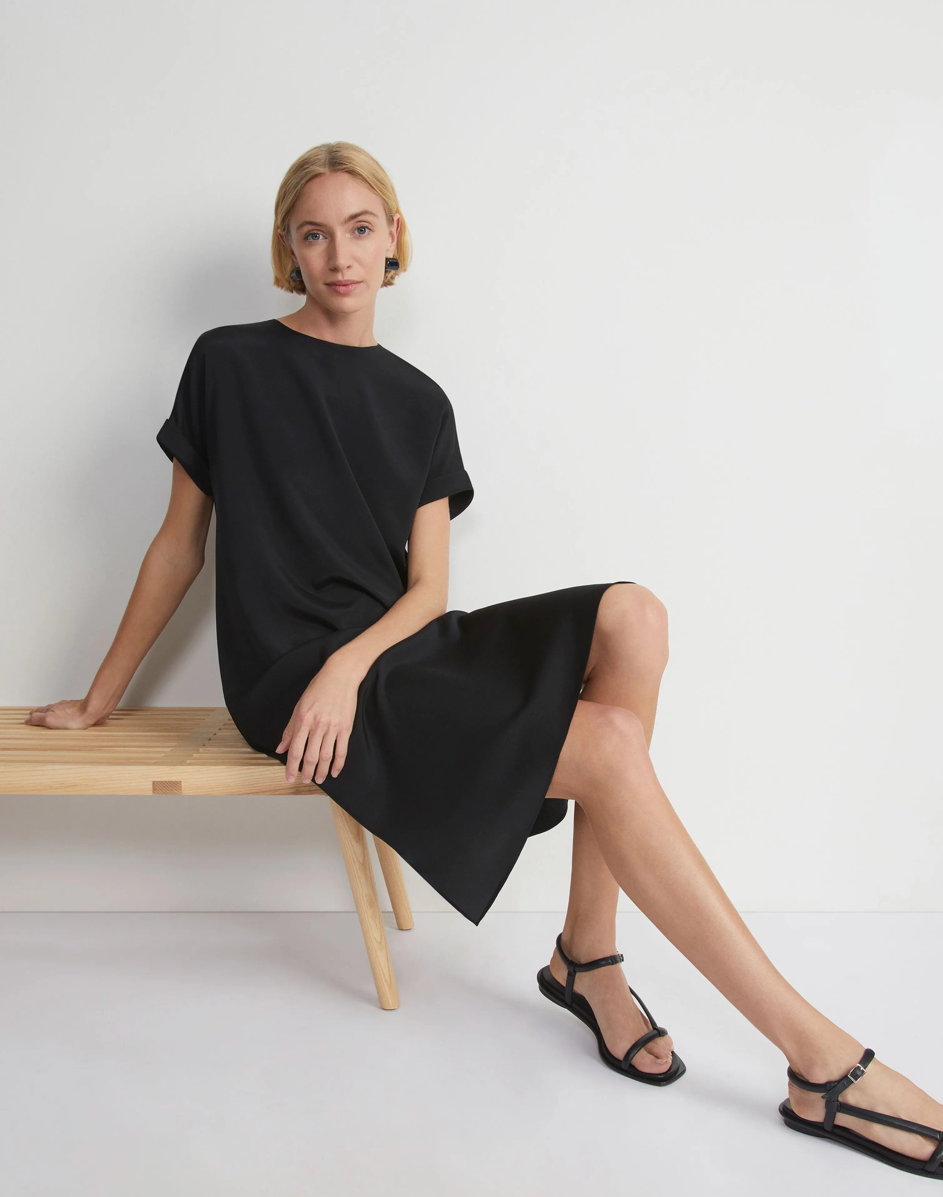 Silk Stretch Georgette T-Shirt Dress