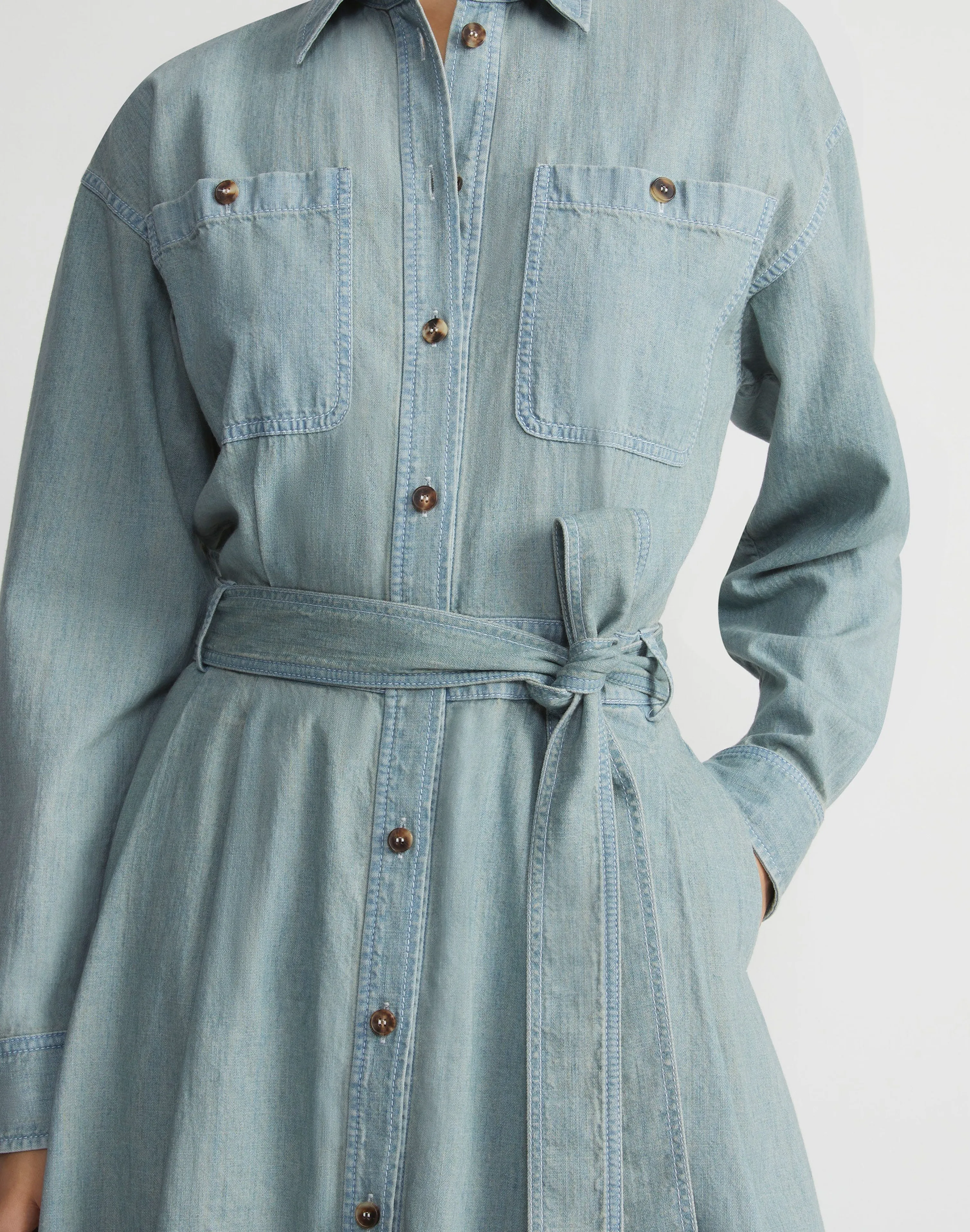 Organic Cotton Chambray Shirtdress