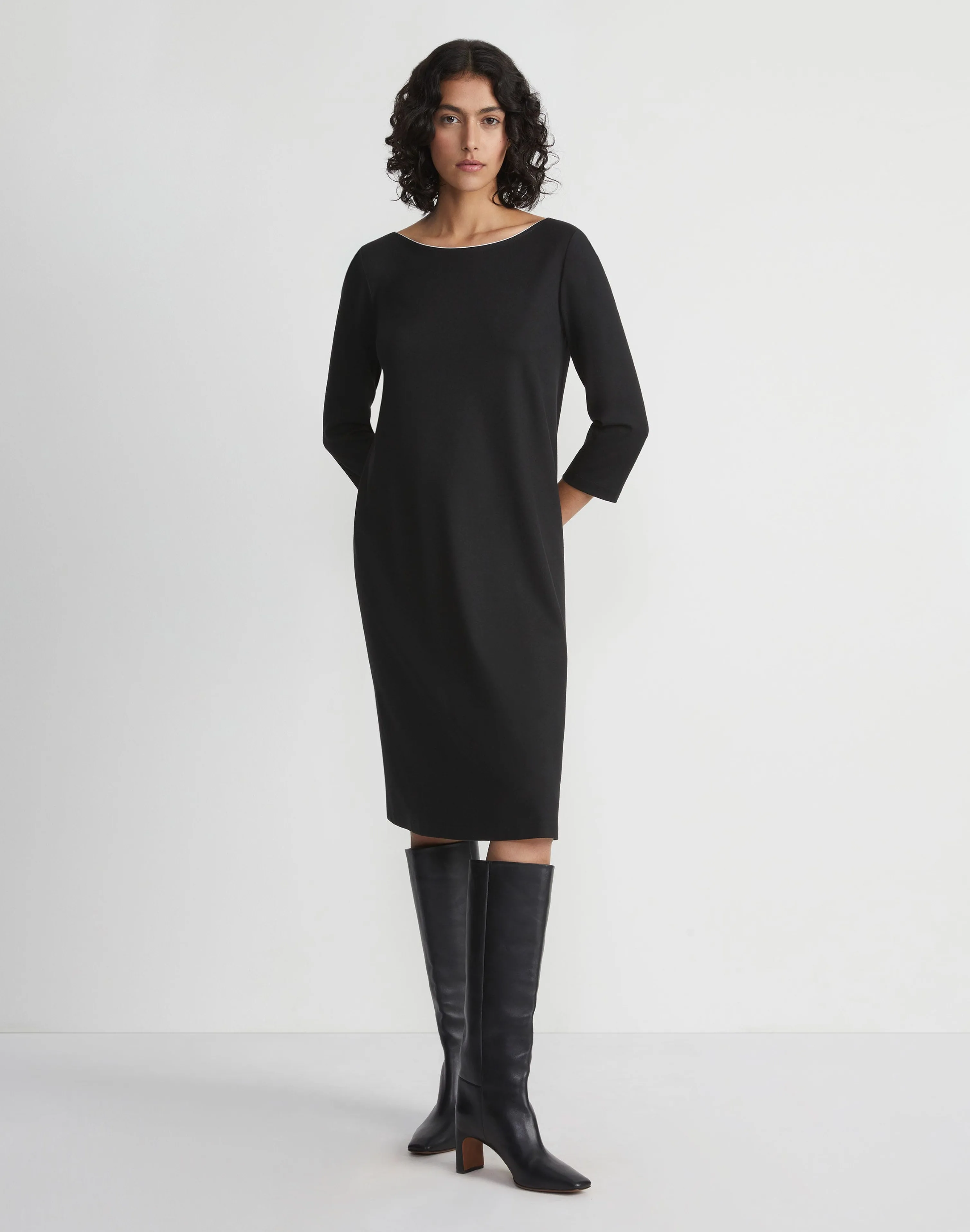Lightweight Punto Milano A-Line Shift Dress