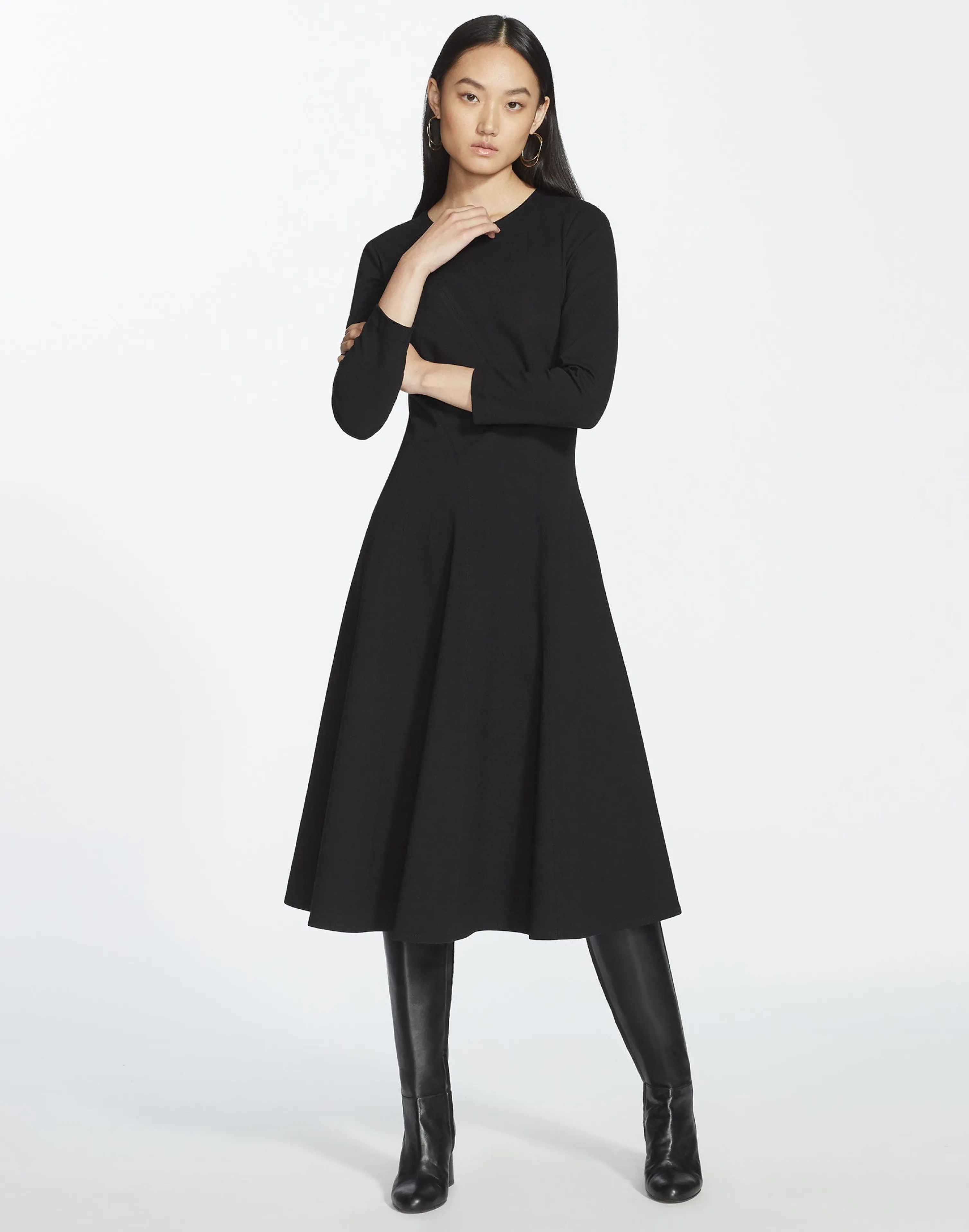 Punto Milano Flared Midi Dress