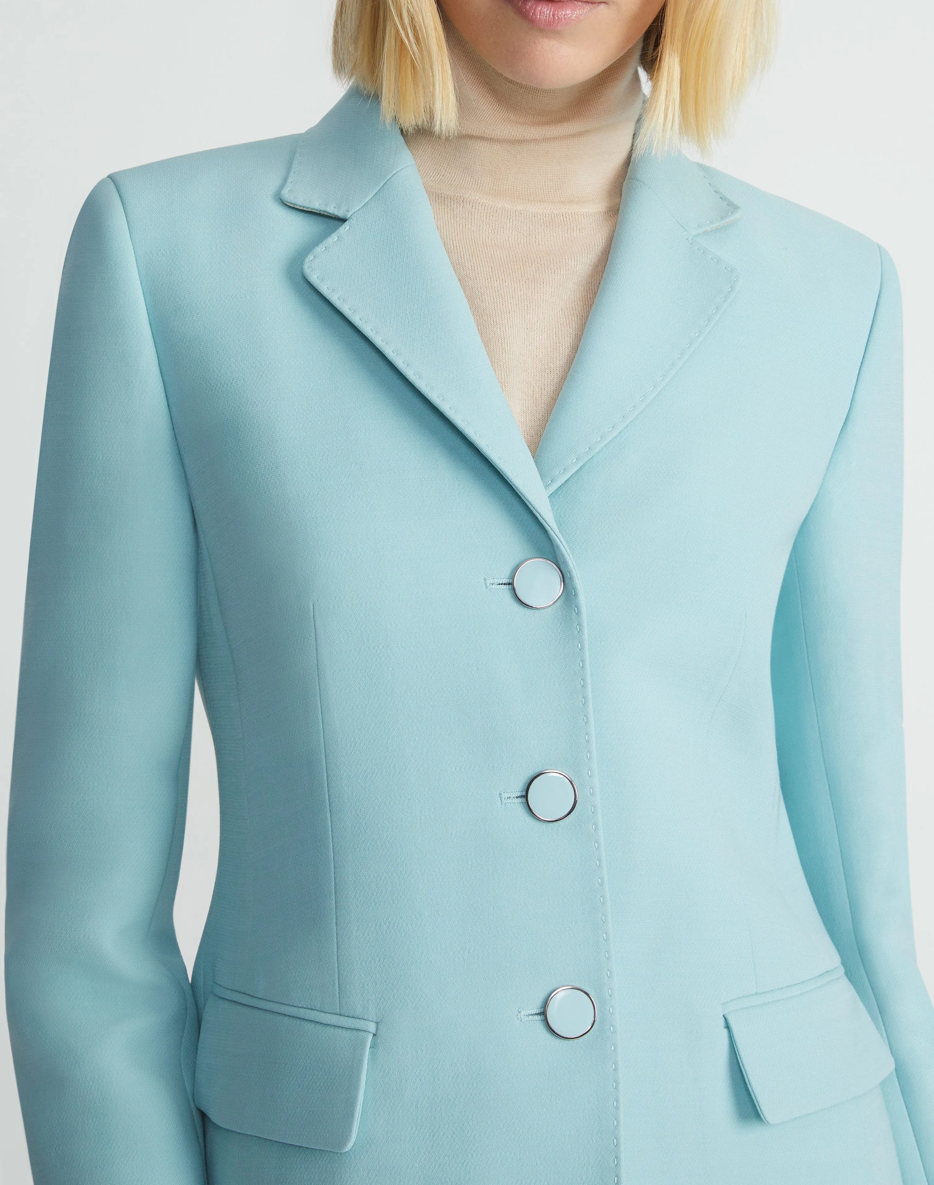 Wool-Silk Crepe Academy Blazer