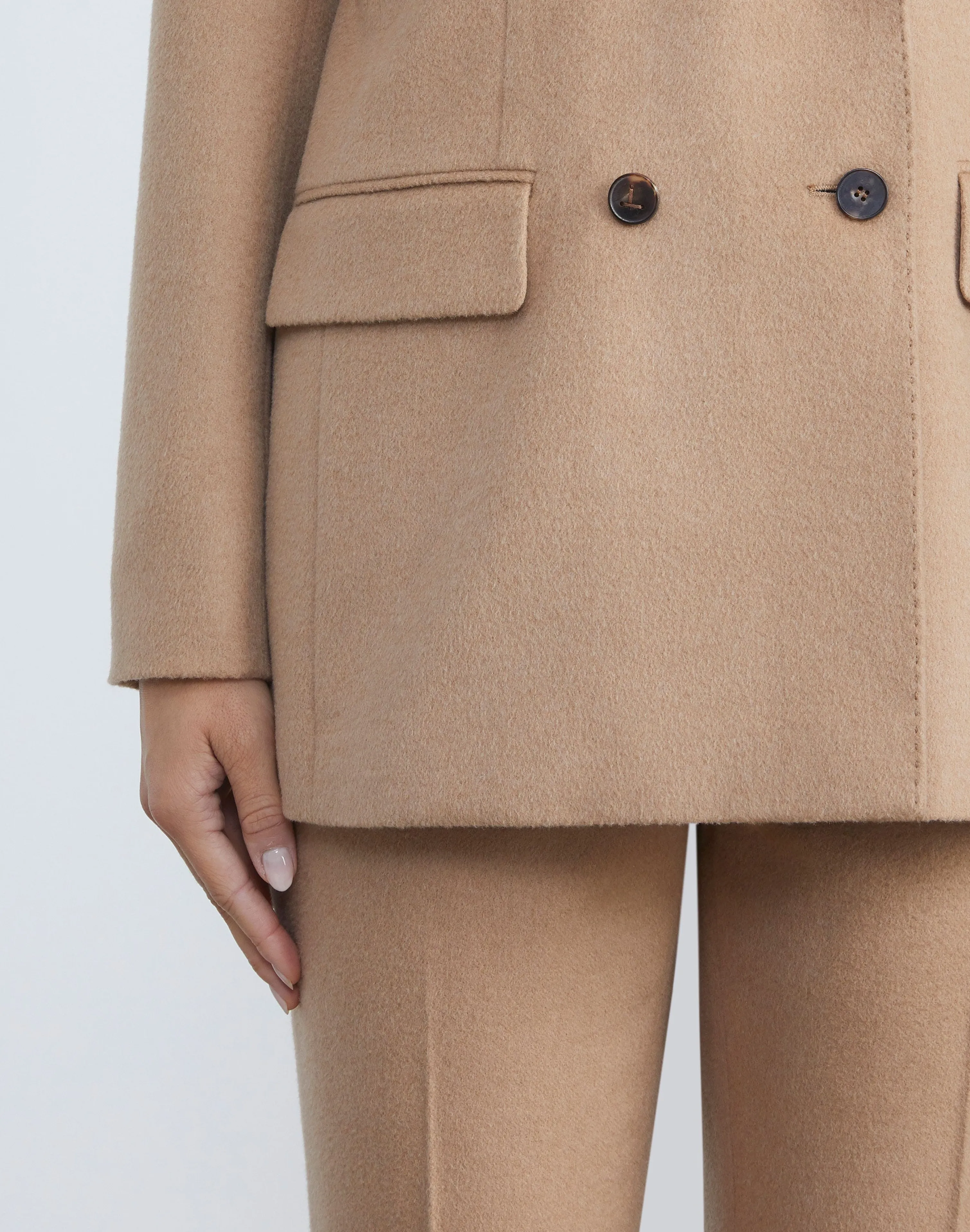 Camel Hair Double-Breasted Trinity Blazer