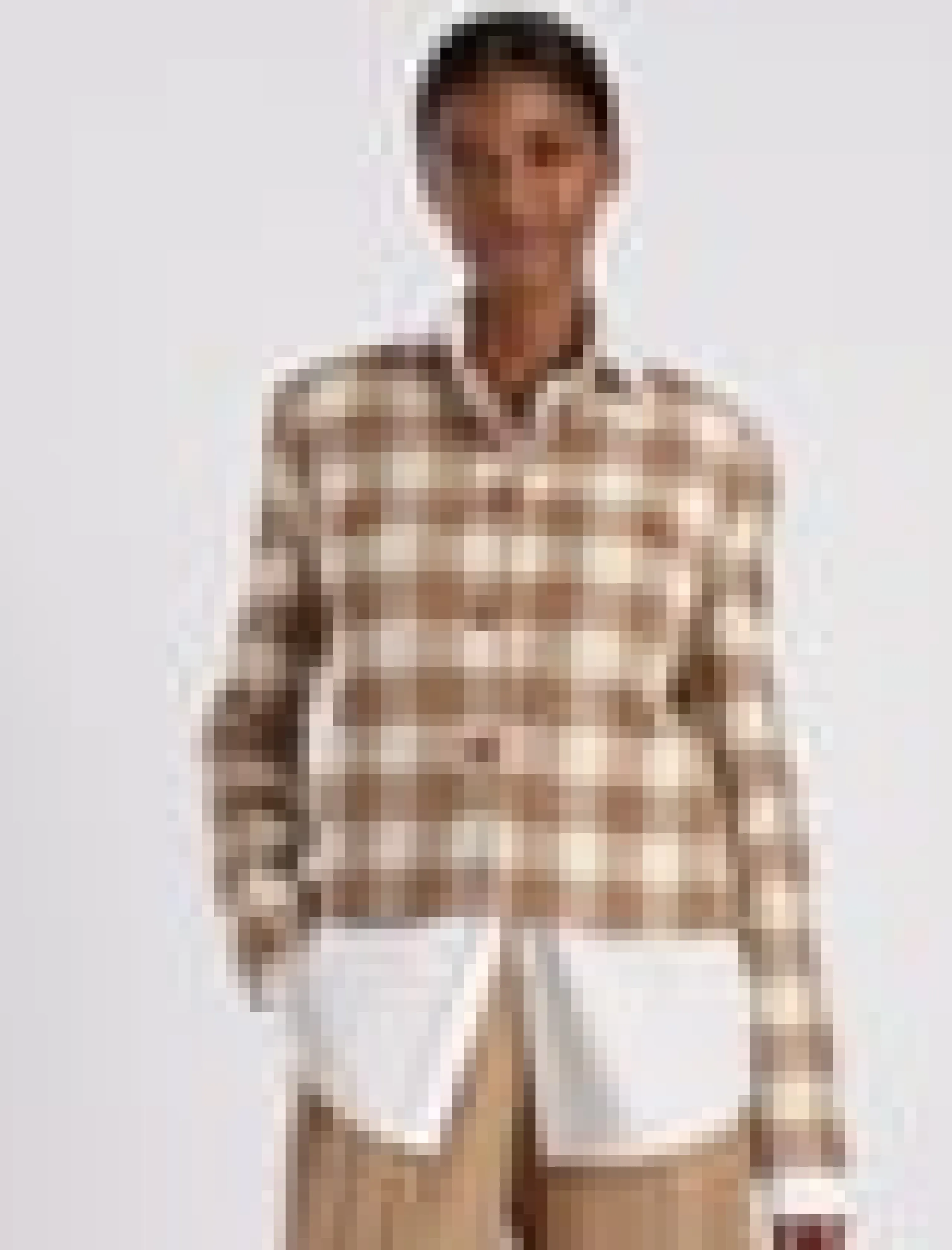 Gingham Wool Collarless Buttoned Jacket