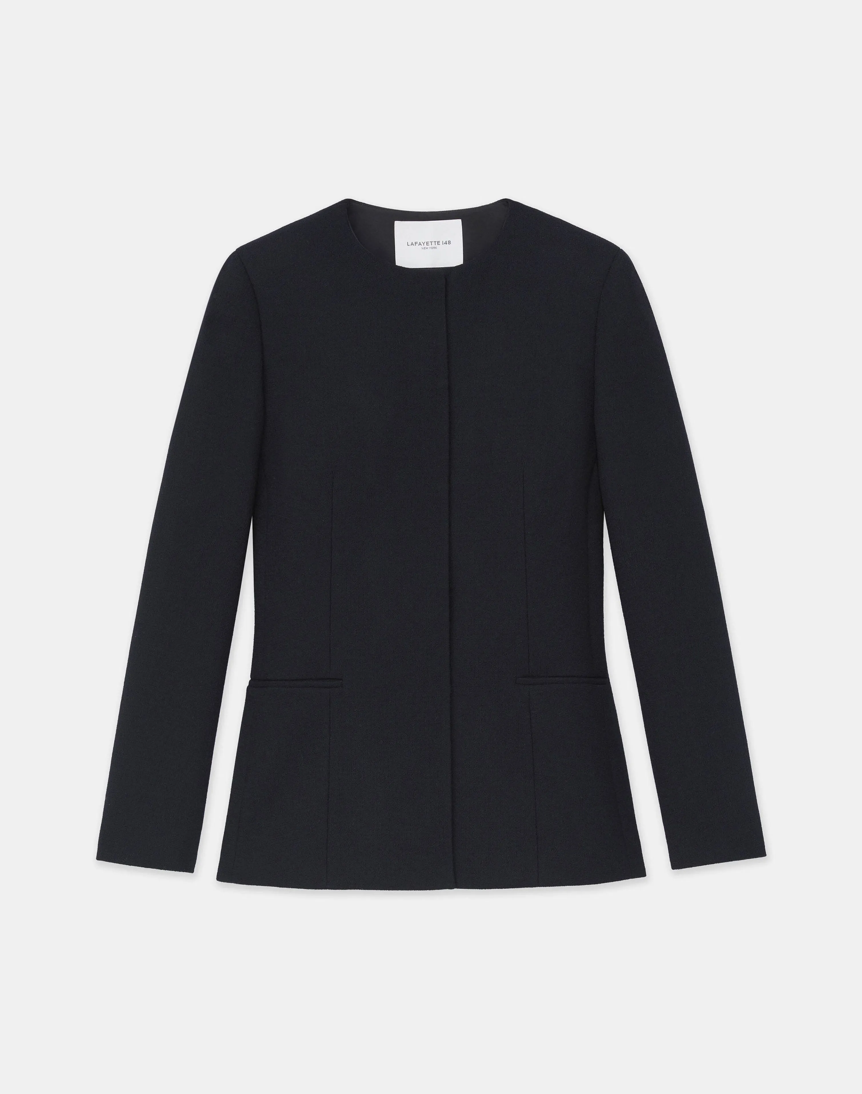 Responsible Wool Nouveau Crepe Collarless Jacket