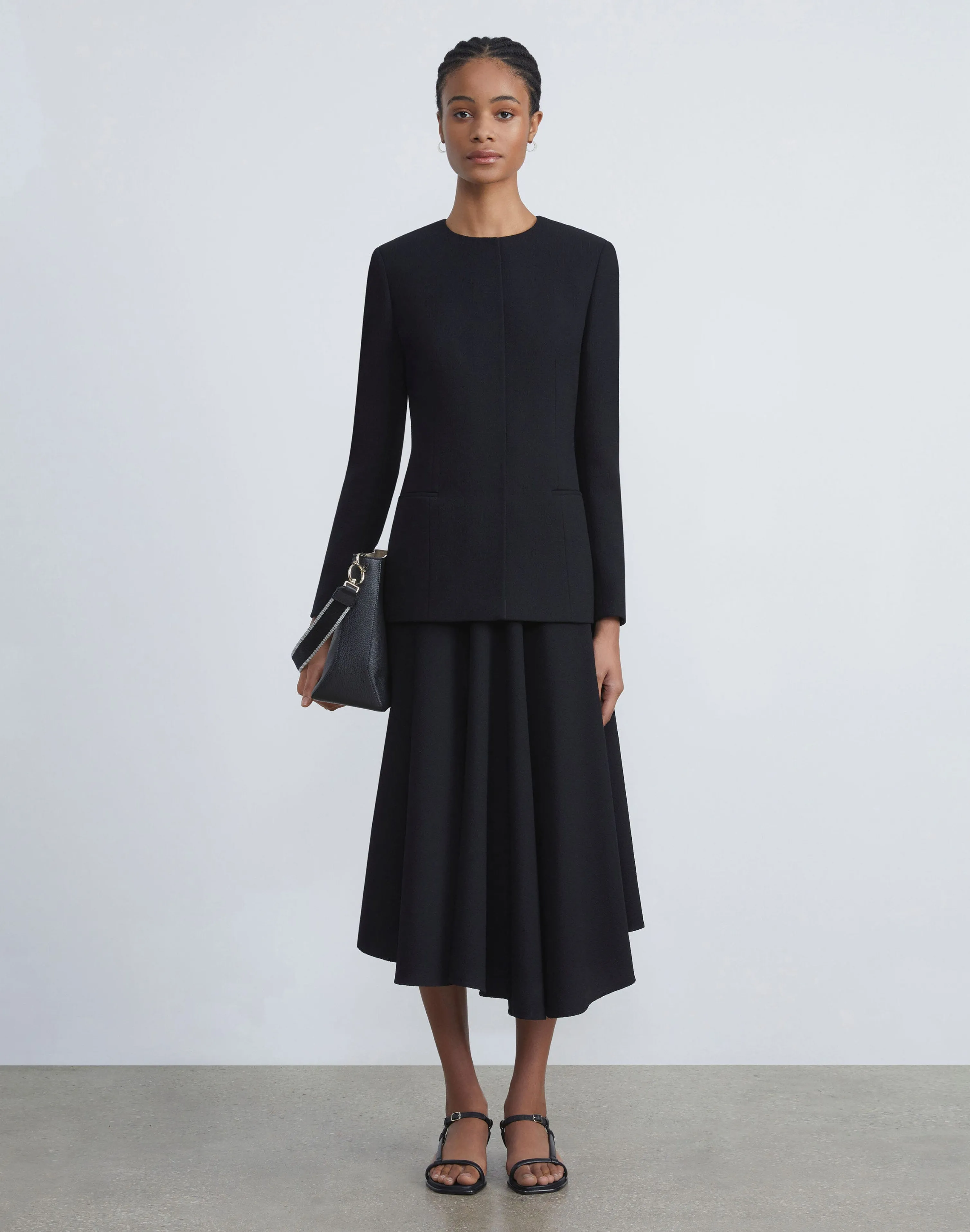 Responsible Wool Nouveau Crepe Collarless Jacket