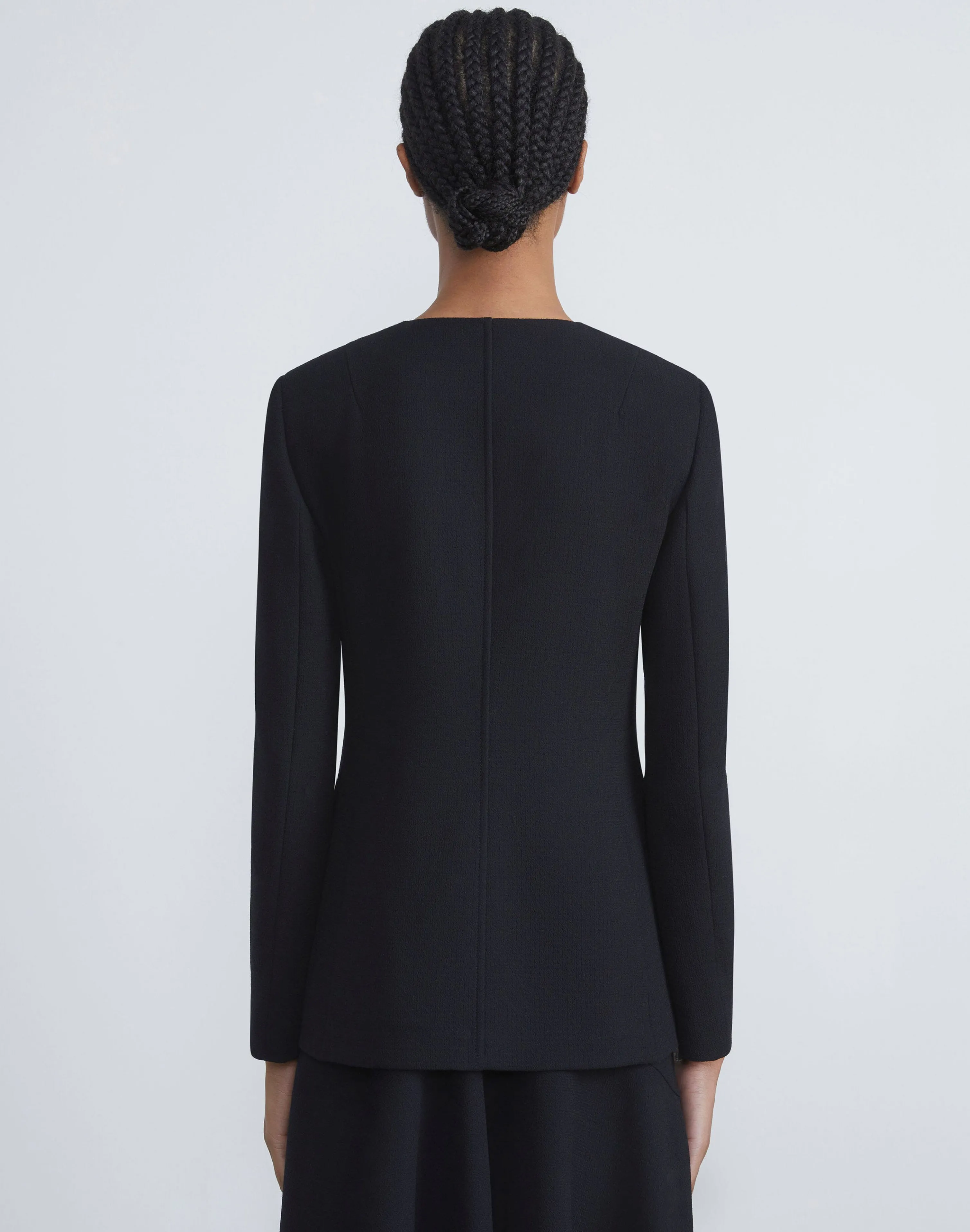 Responsible Wool Nouveau Crepe Collarless Jacket