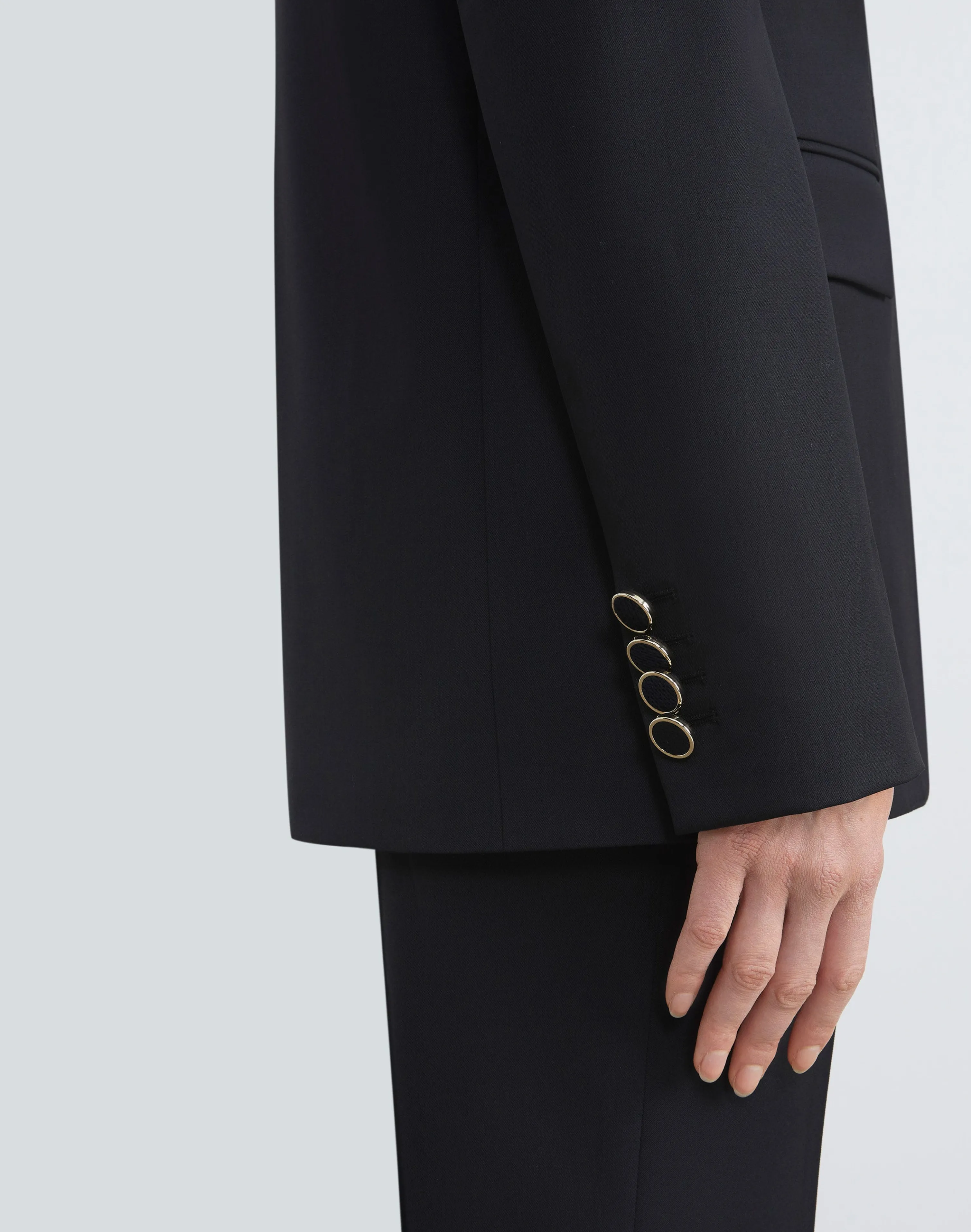 Stretch Virgin Wool Single Button Blazer