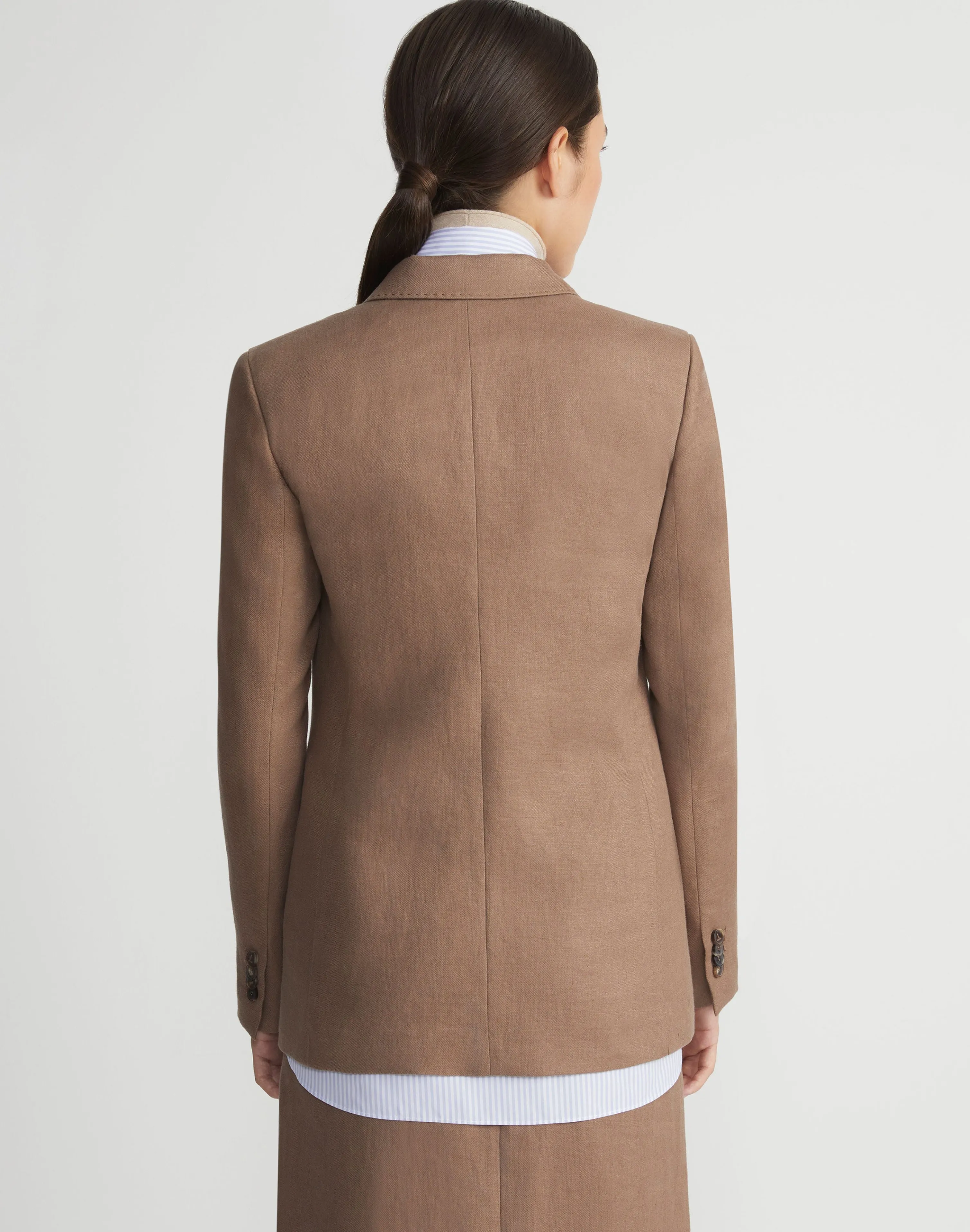 Linen Single Button Cutaway Blazer