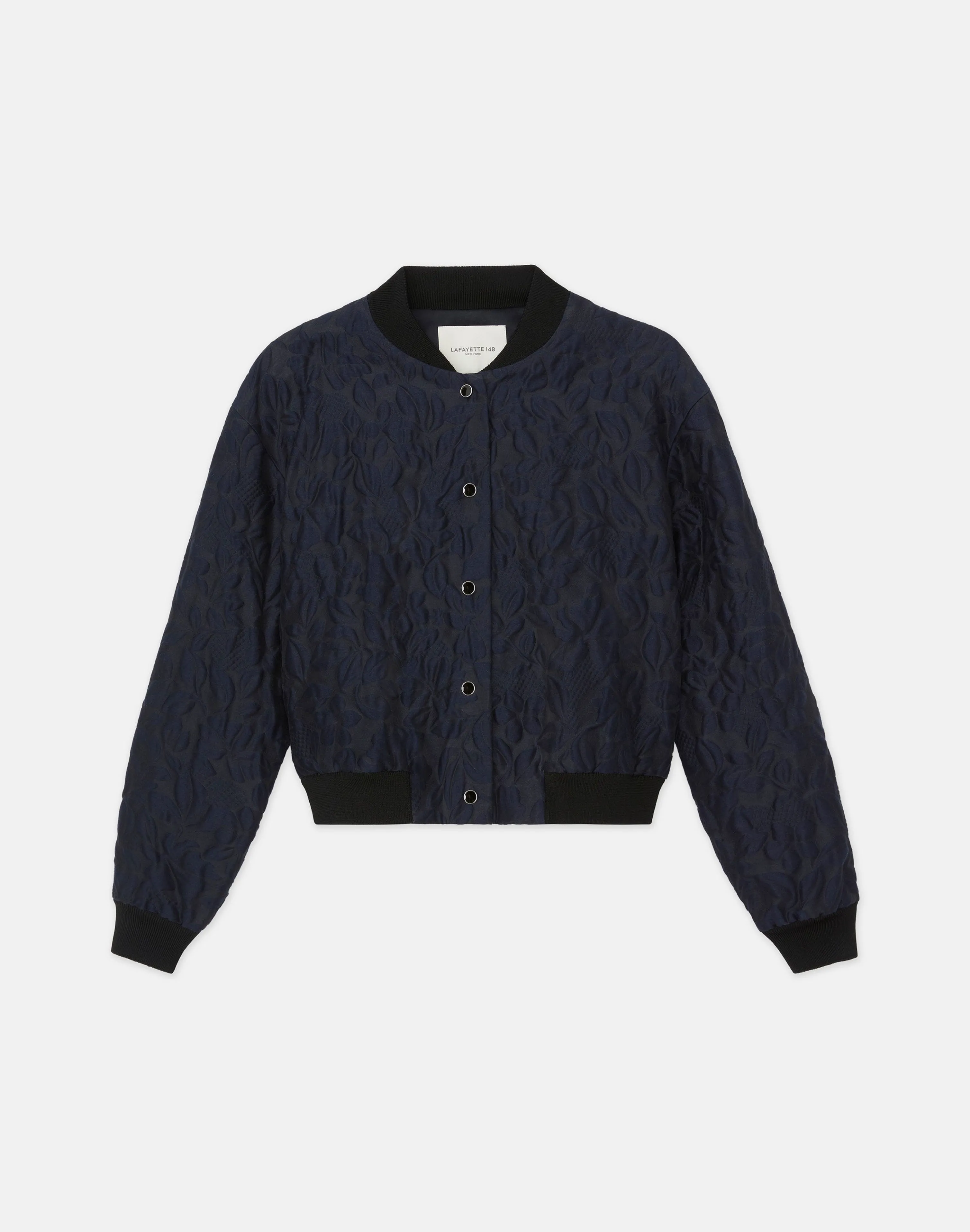 Flora Bloom Cloqué Jacquard Cotton-Silk Bomber Jacket