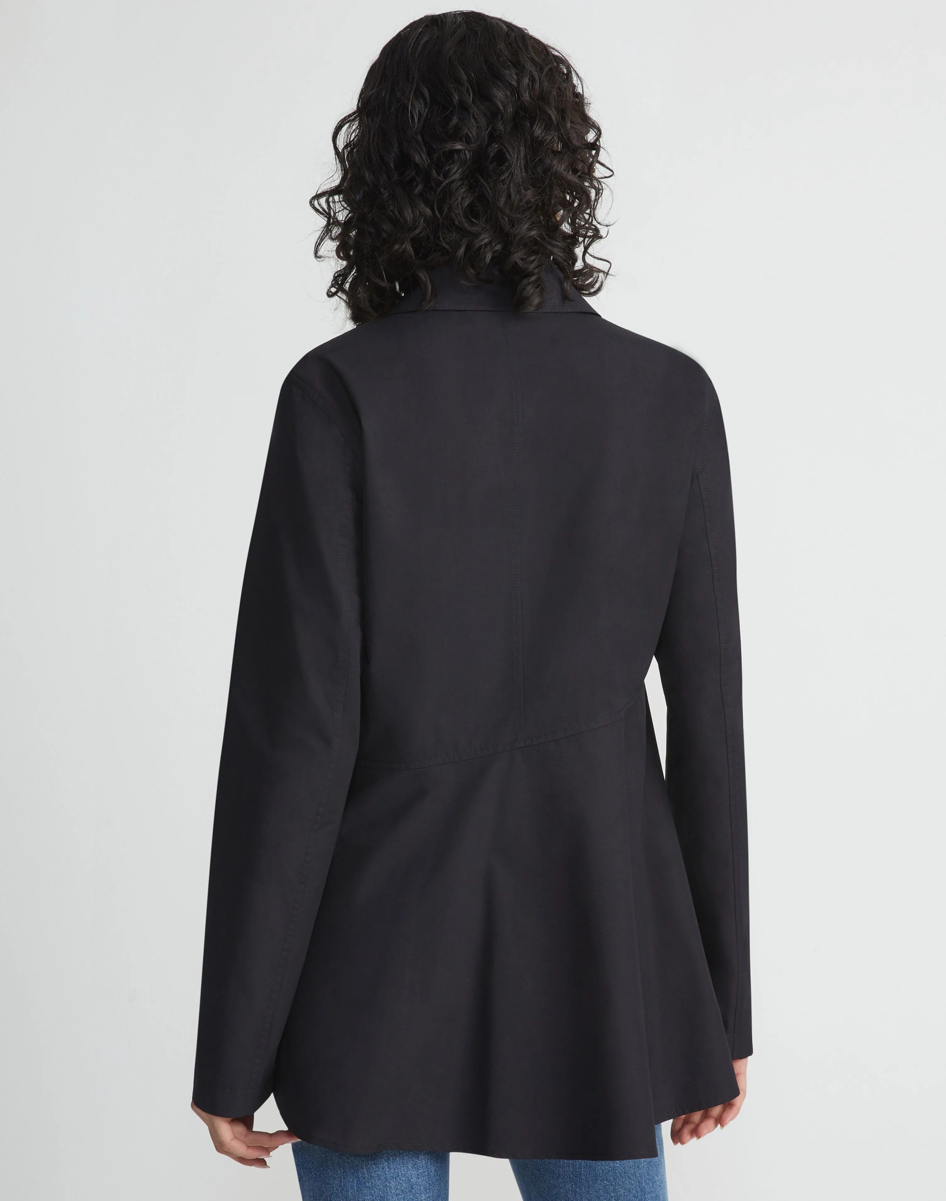 Organic Cotton Poplin Flounced Shirt Jacket