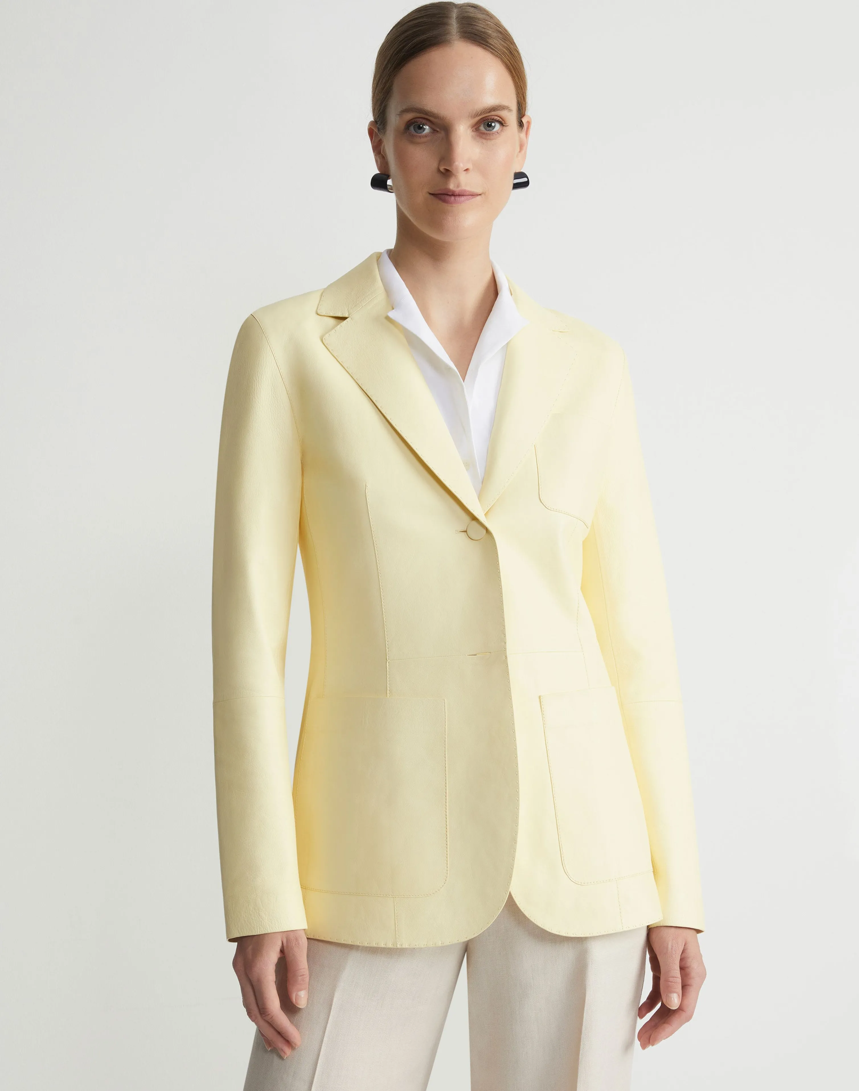 Nappa Leather Three Pocket Blazer