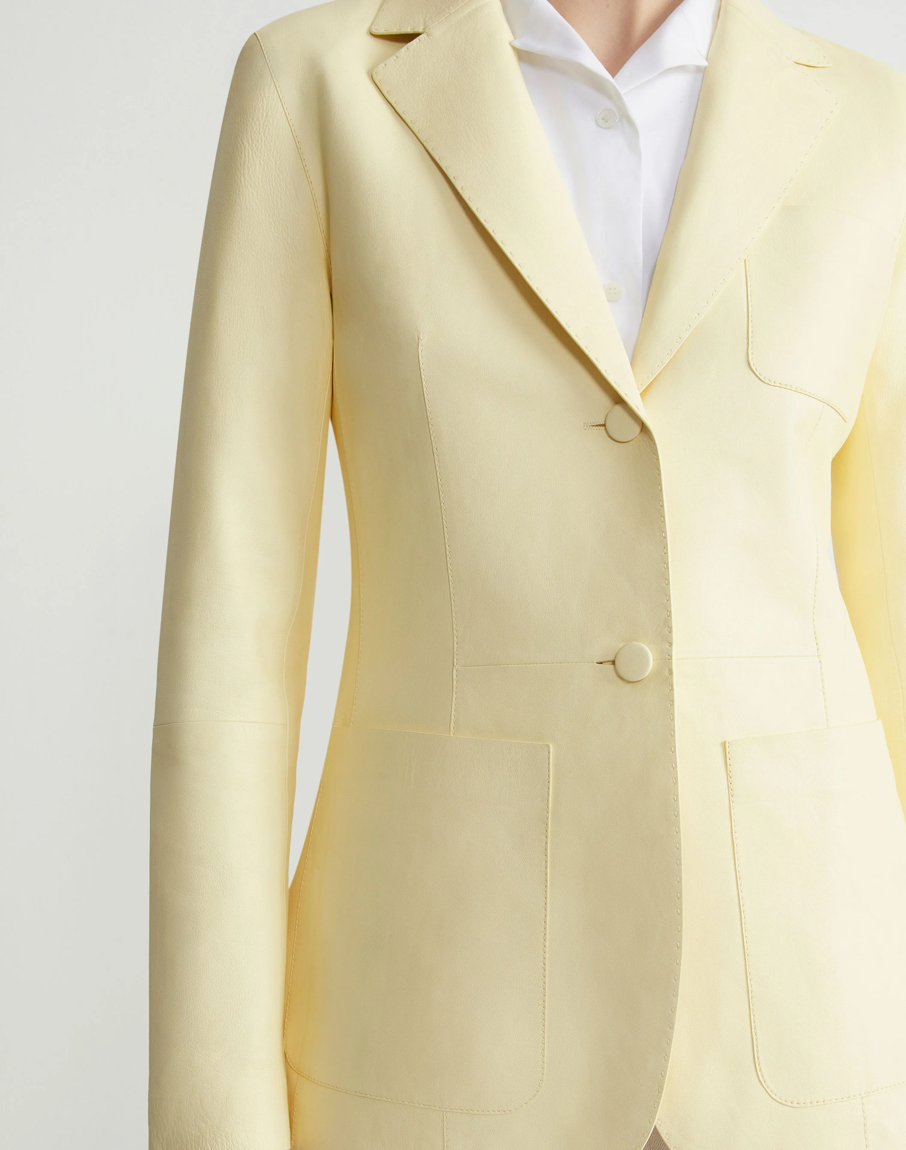 Nappa Leather Three Pocket Blazer