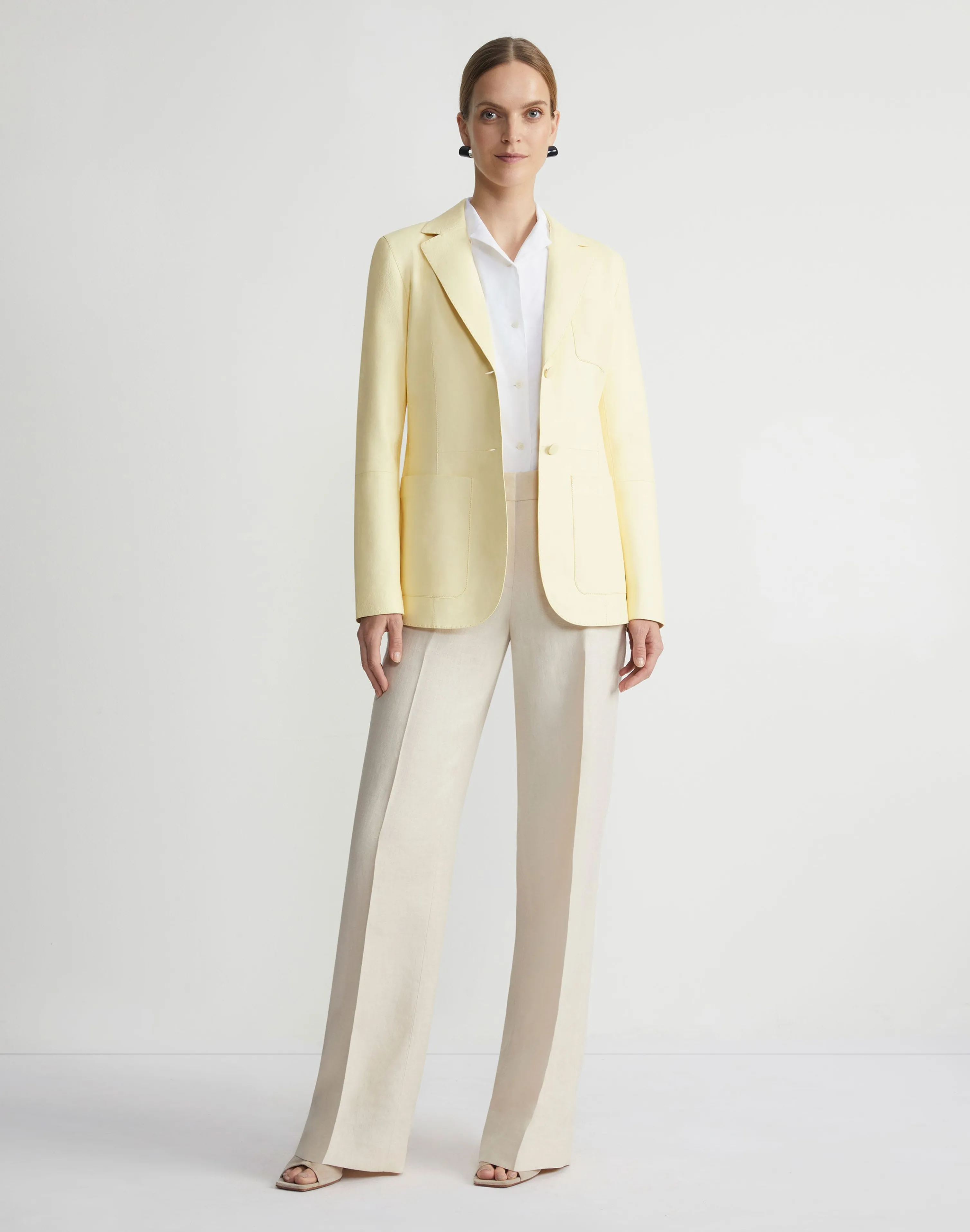 Nappa Leather Three Pocket Blazer