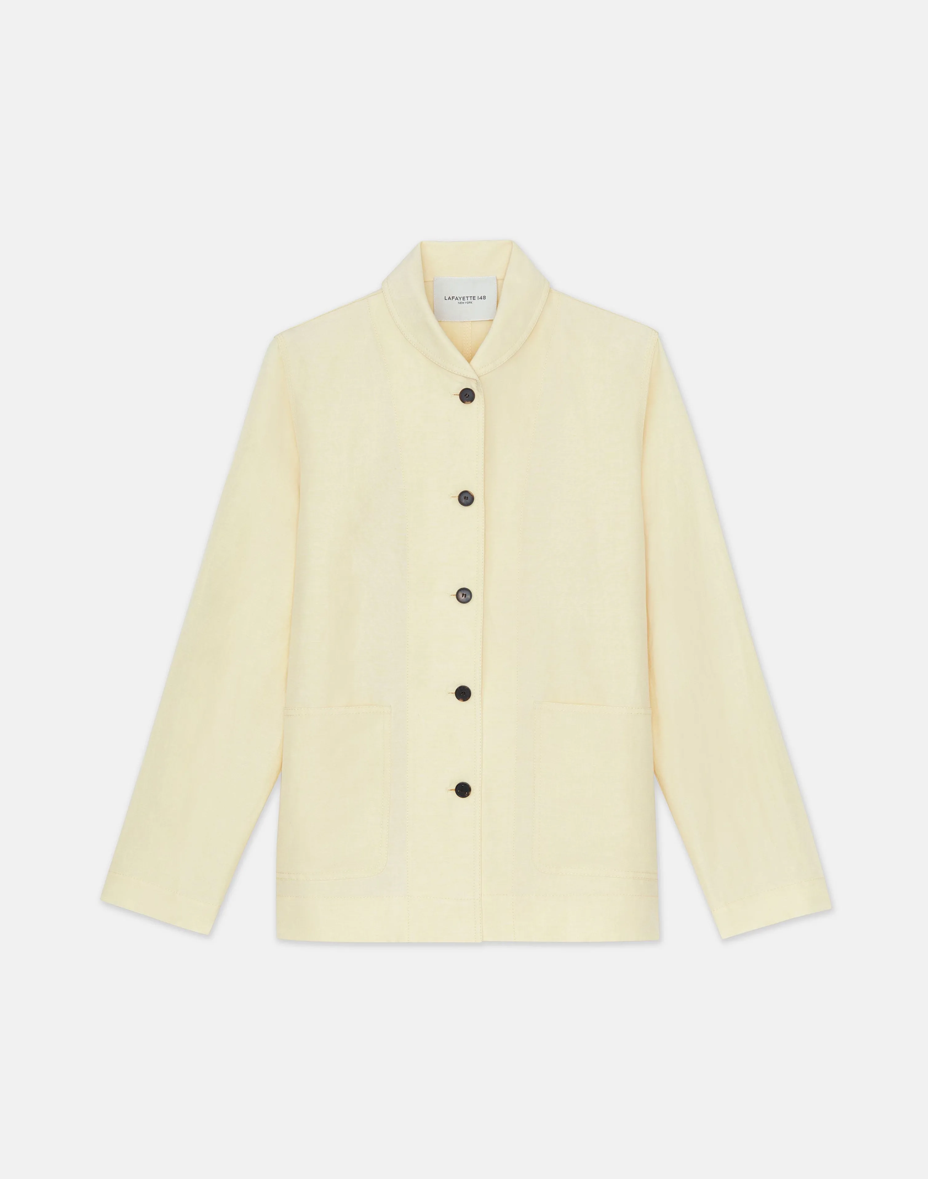 Silk-Linen Shawl Collar Shirt Jacket