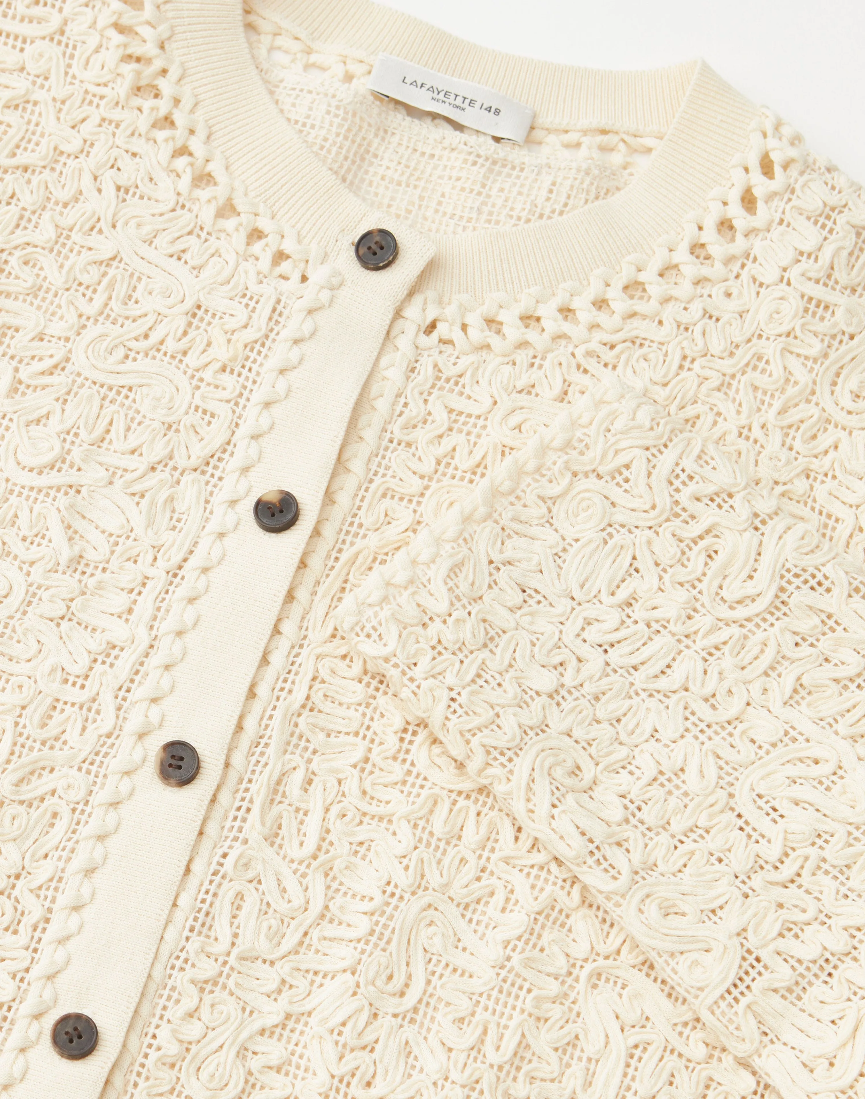 Soutache Embroidered Cotton Cardigan