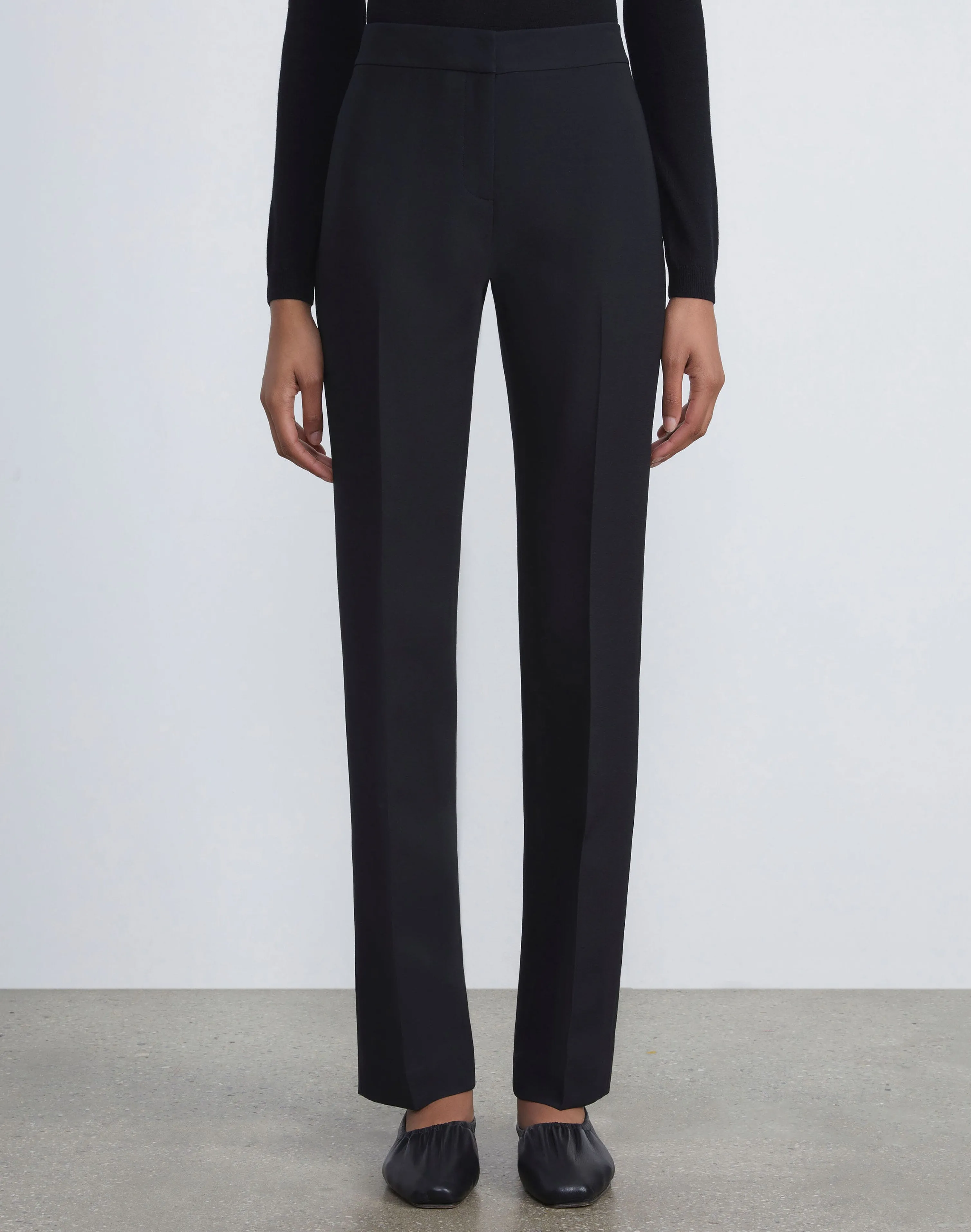 Wool-Silk Crepe Barrow Pant