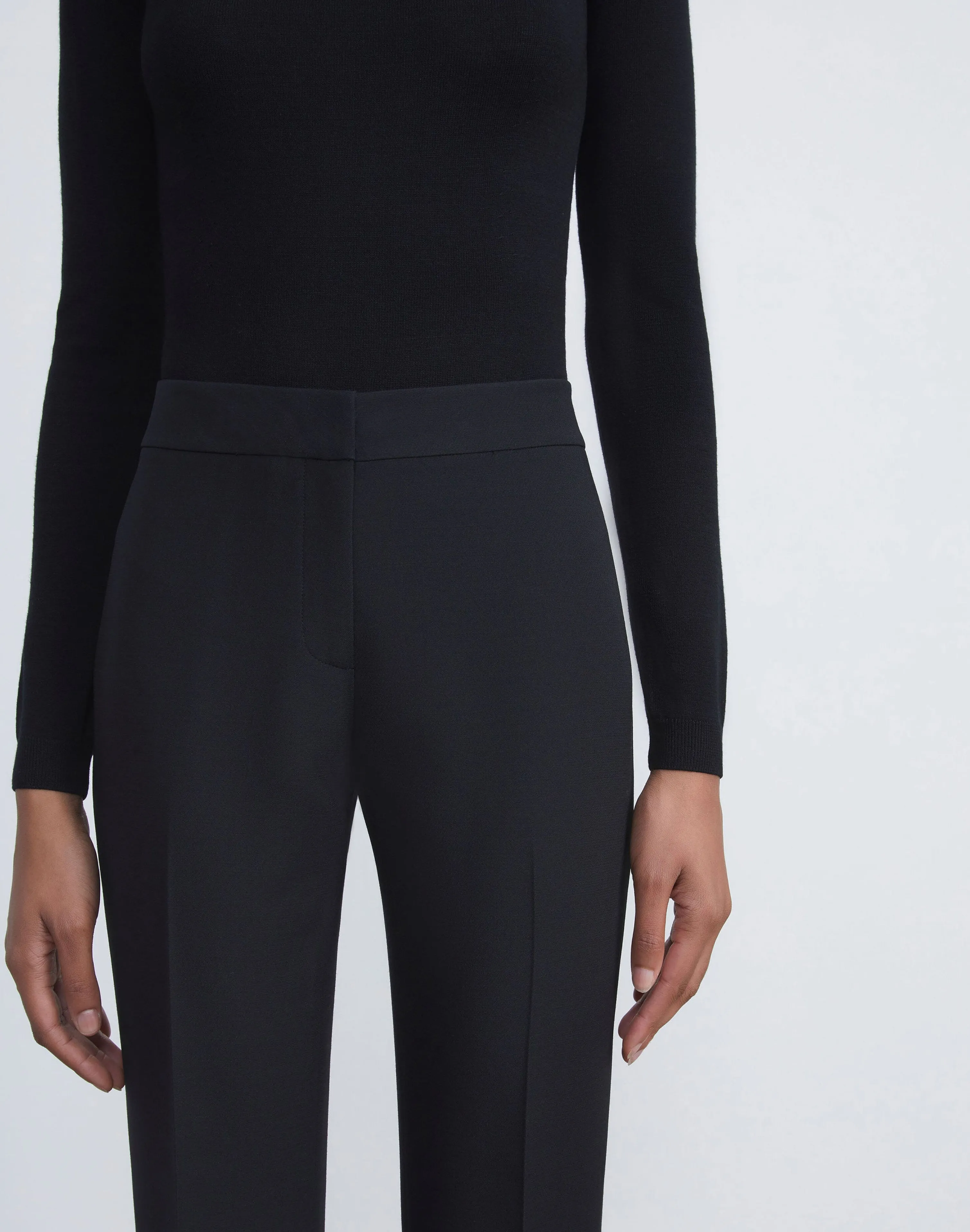 Wool-Silk Crepe Barrow Pant