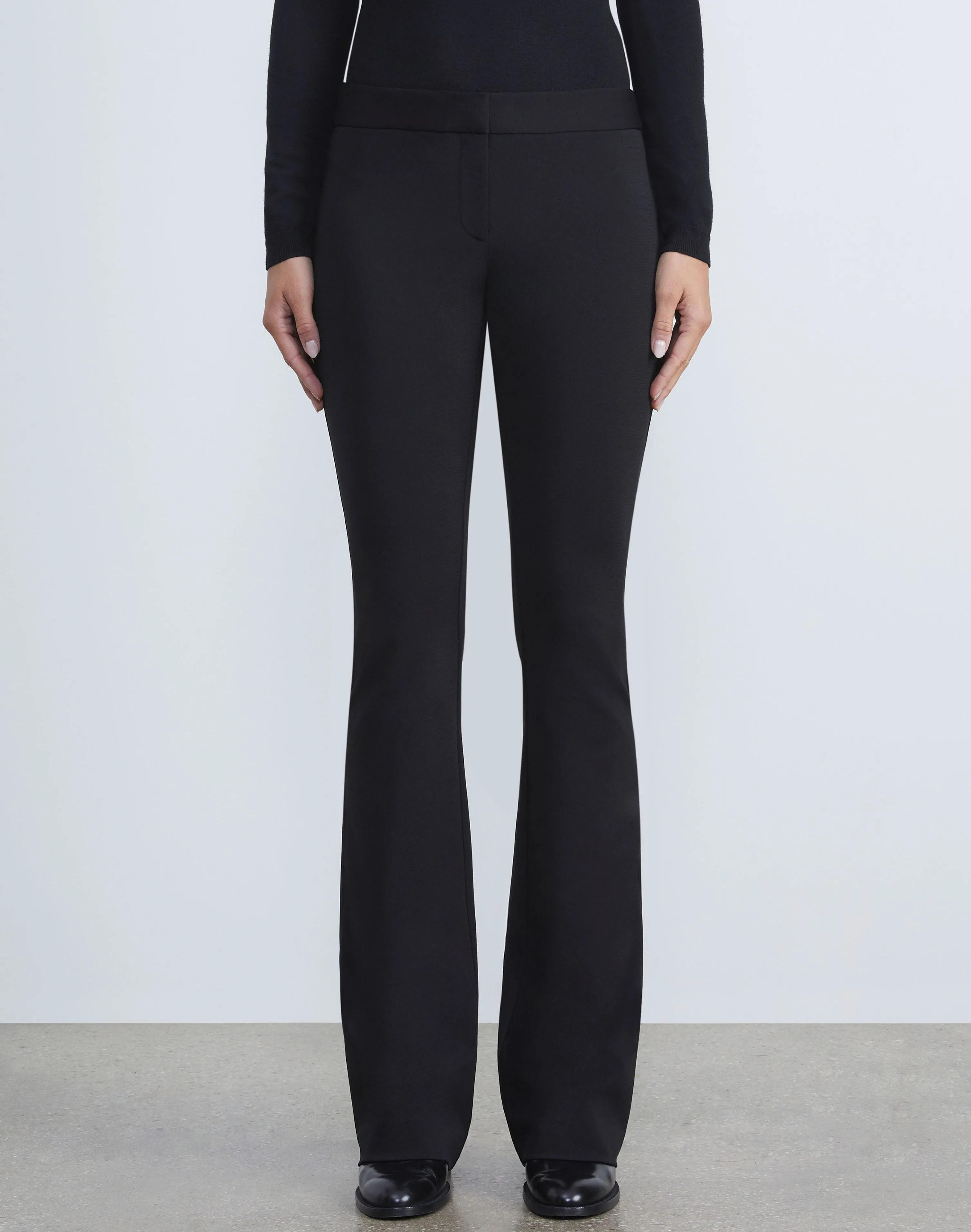 Compact Stretch Viscose Waldorf Flared Pant