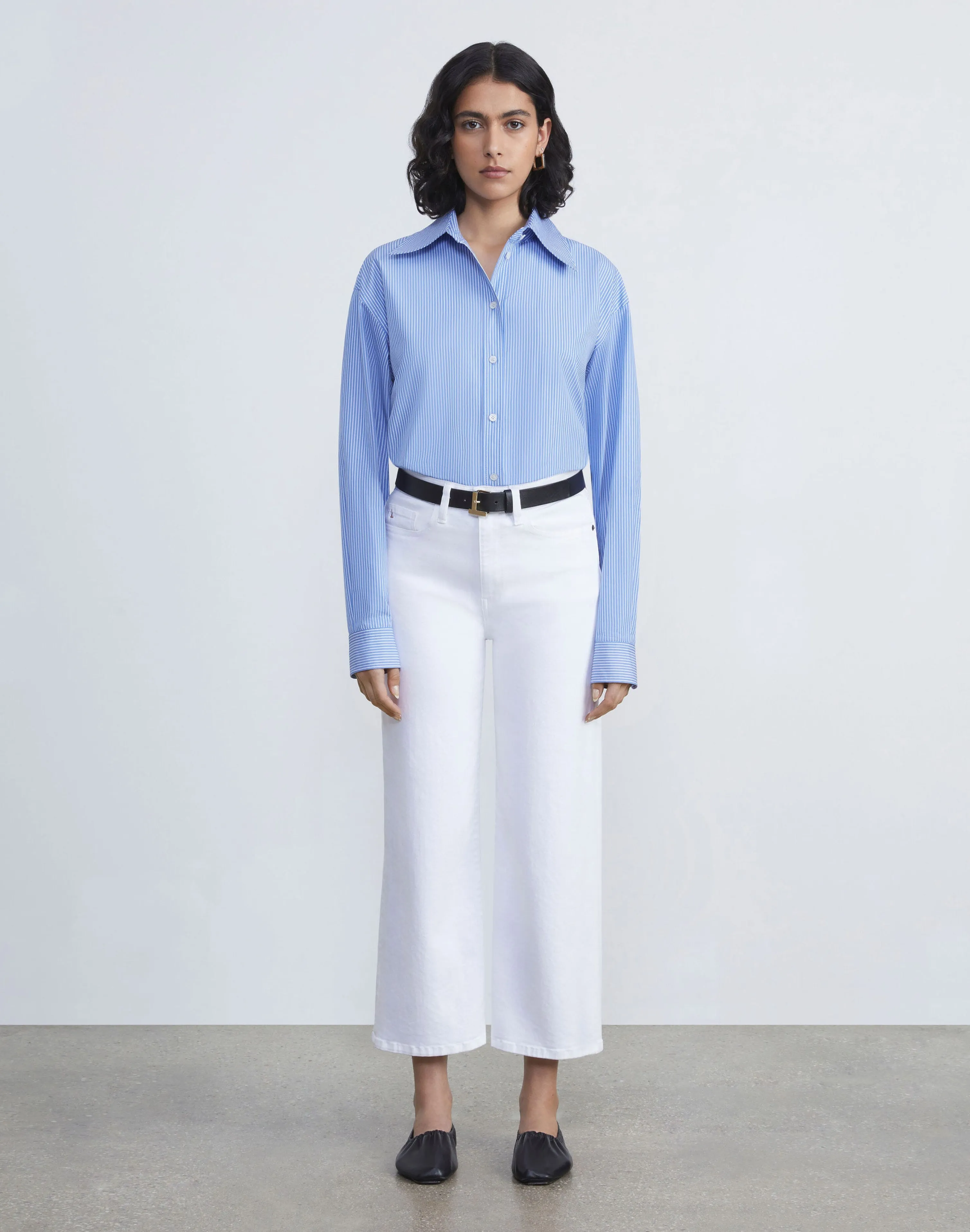 L148 Denim Wyckoff Wide-Leg Cropped Jean