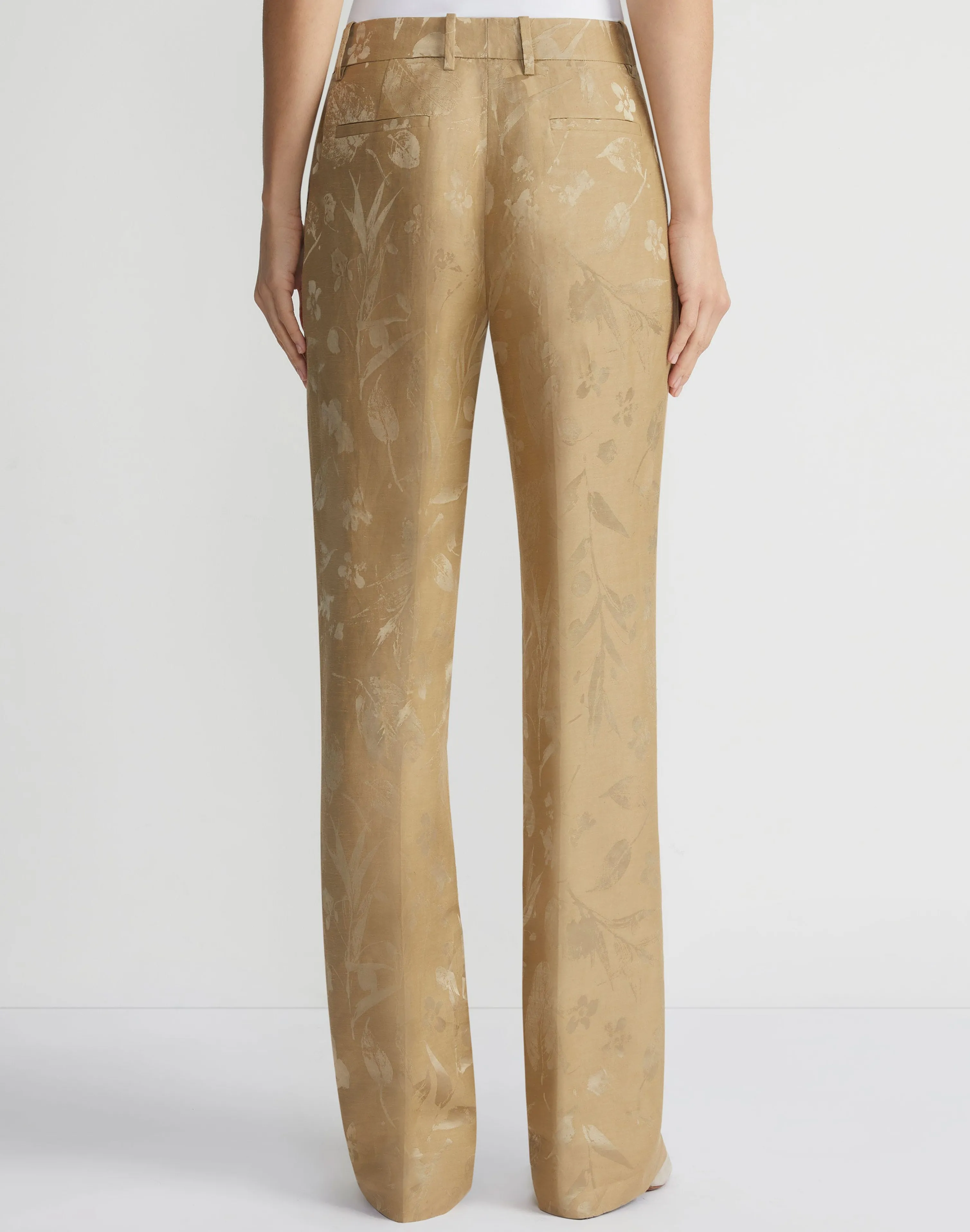 Eco Flora Jacquard Linen-Viscose Gates Pant