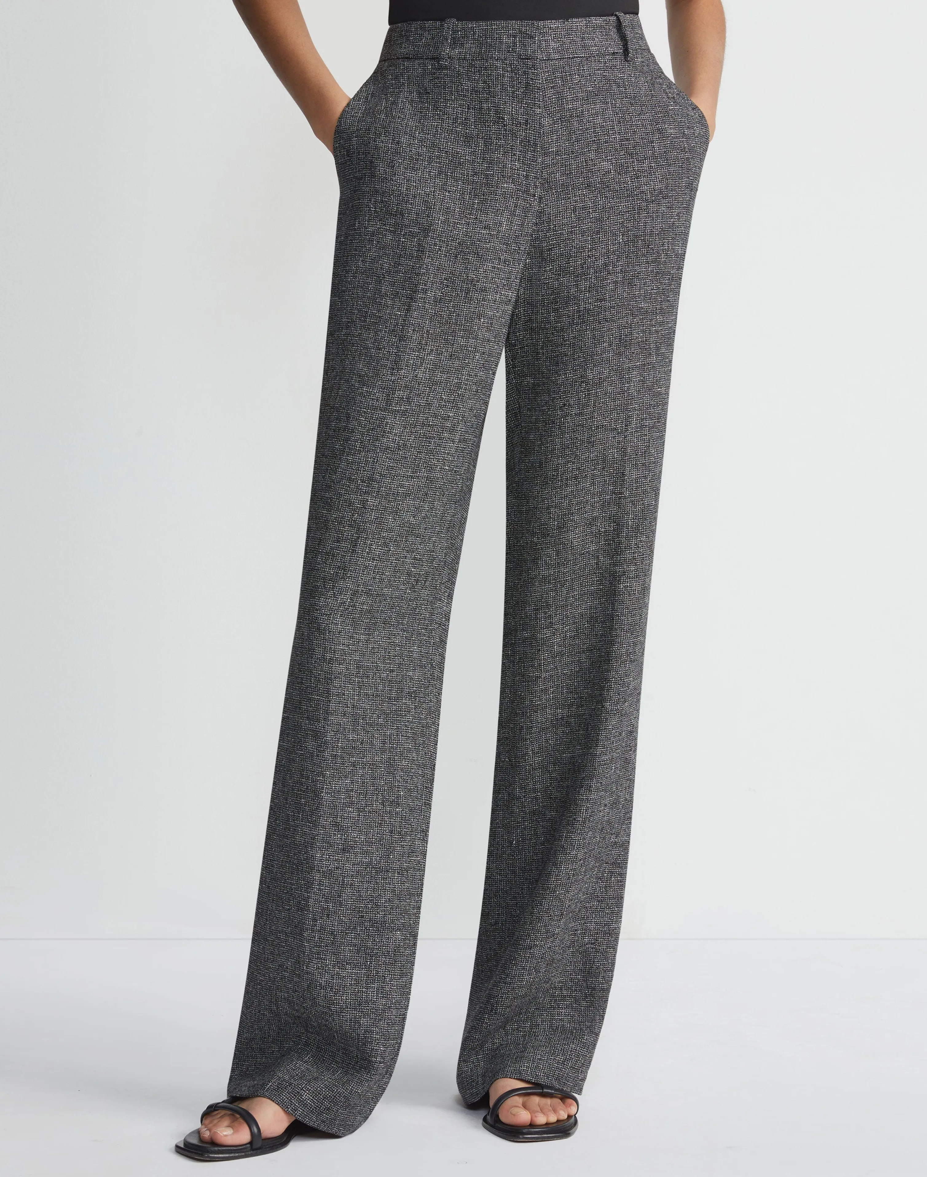 Marled Linen Basketweave Gates Pant
