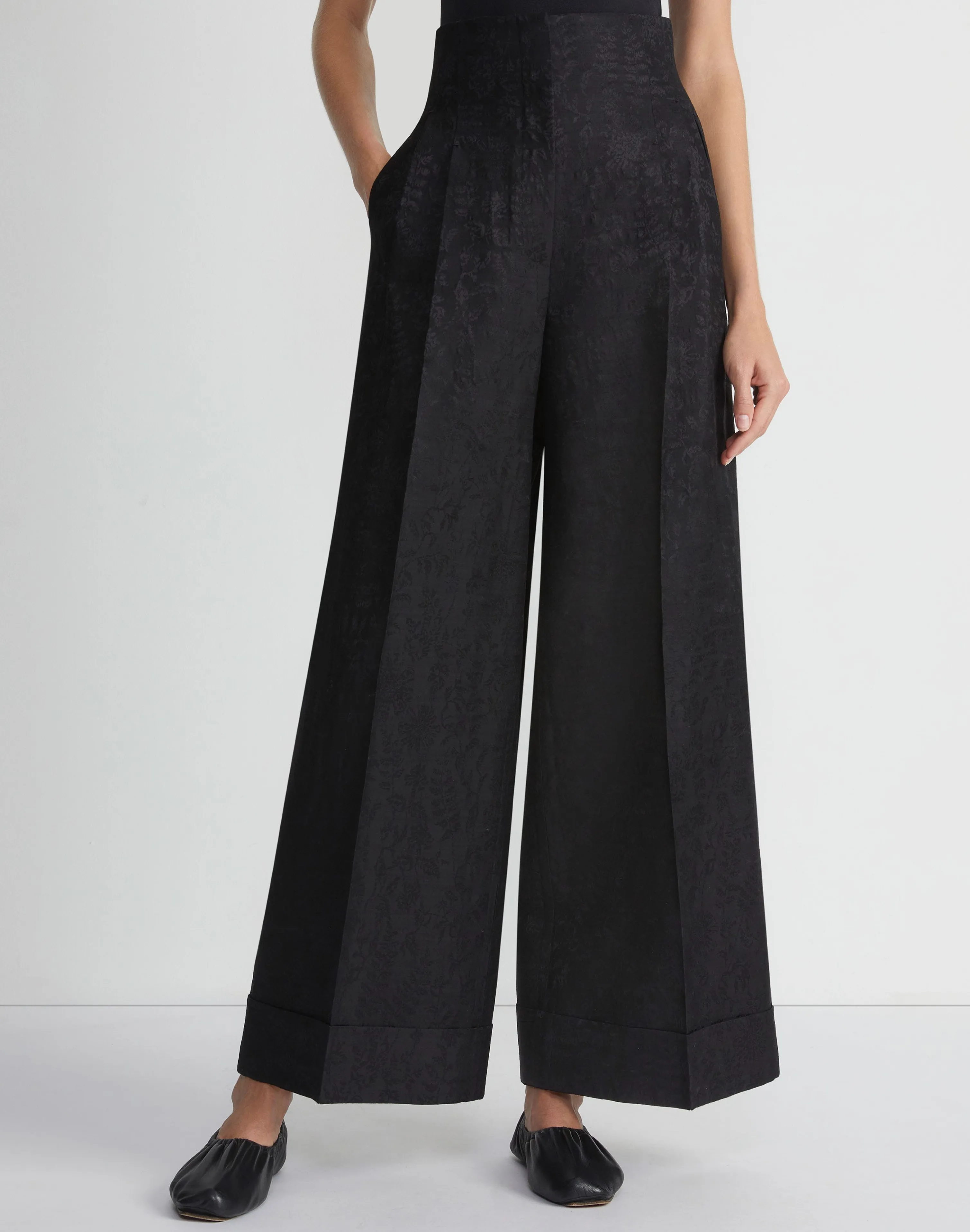 Flora Bloom Jacquard Wool-Silk Jagger Pant