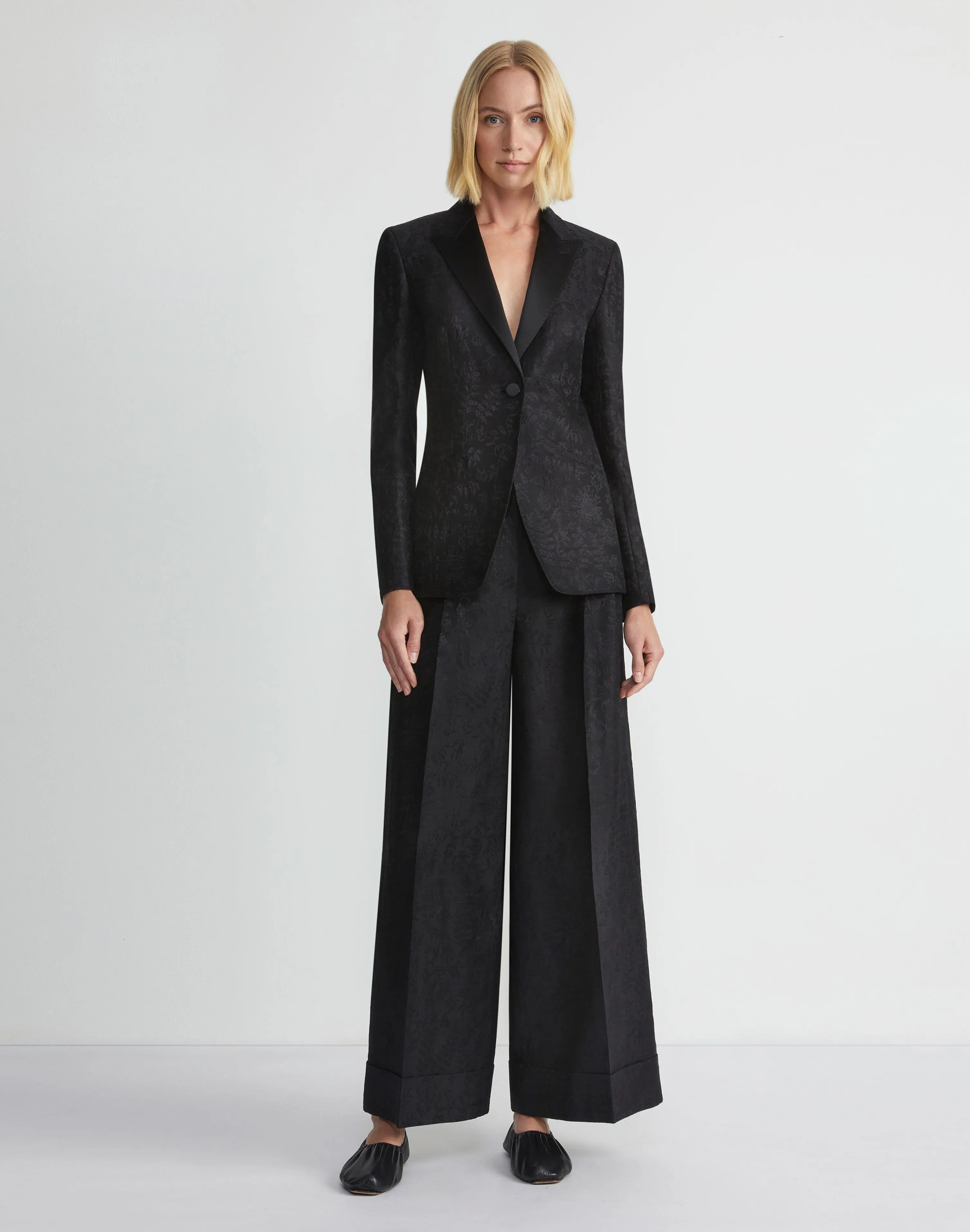 Flora Bloom Jacquard Wool-Silk Jagger Pant