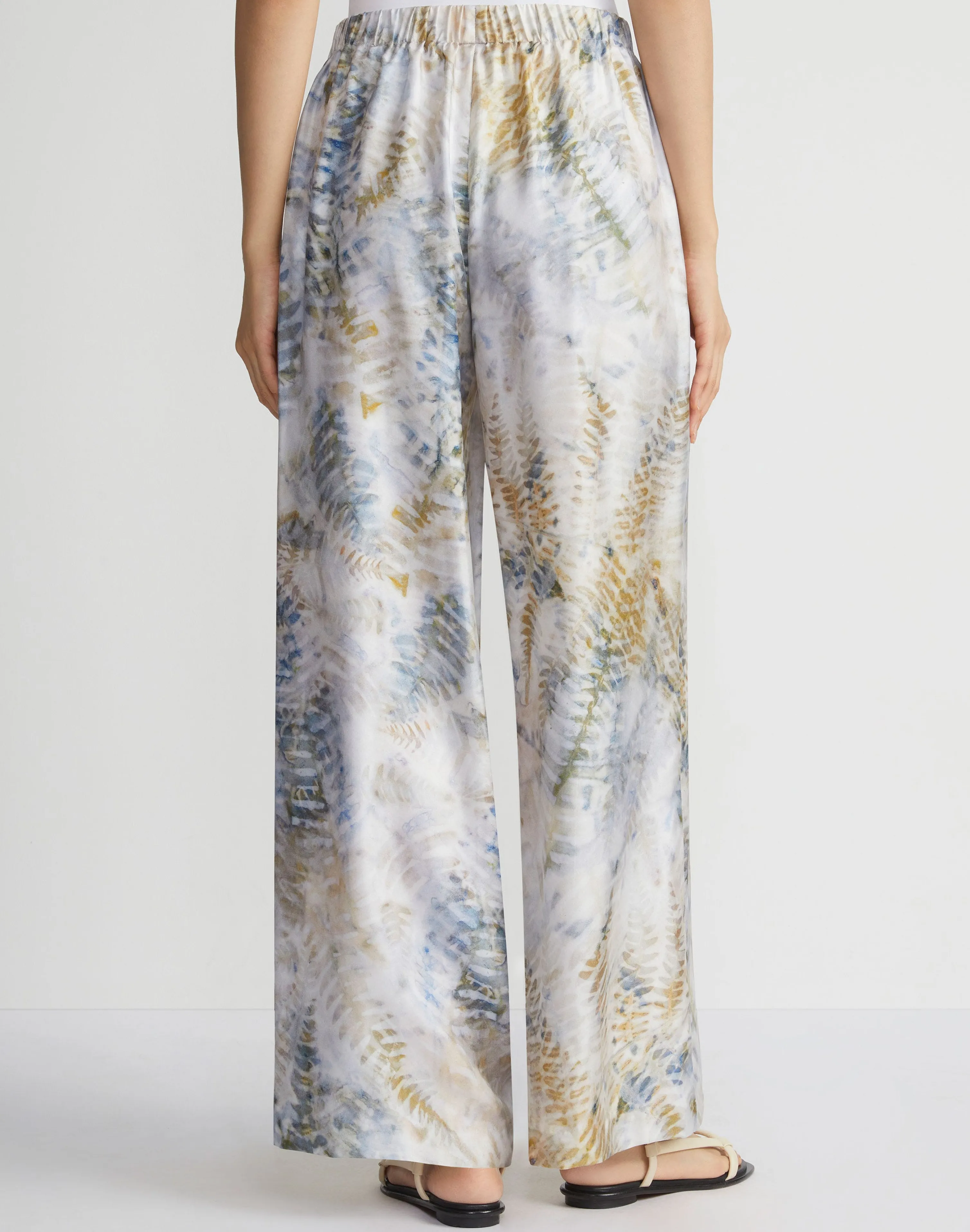 Eco Fern Print Silk Twill Riverside Pant
