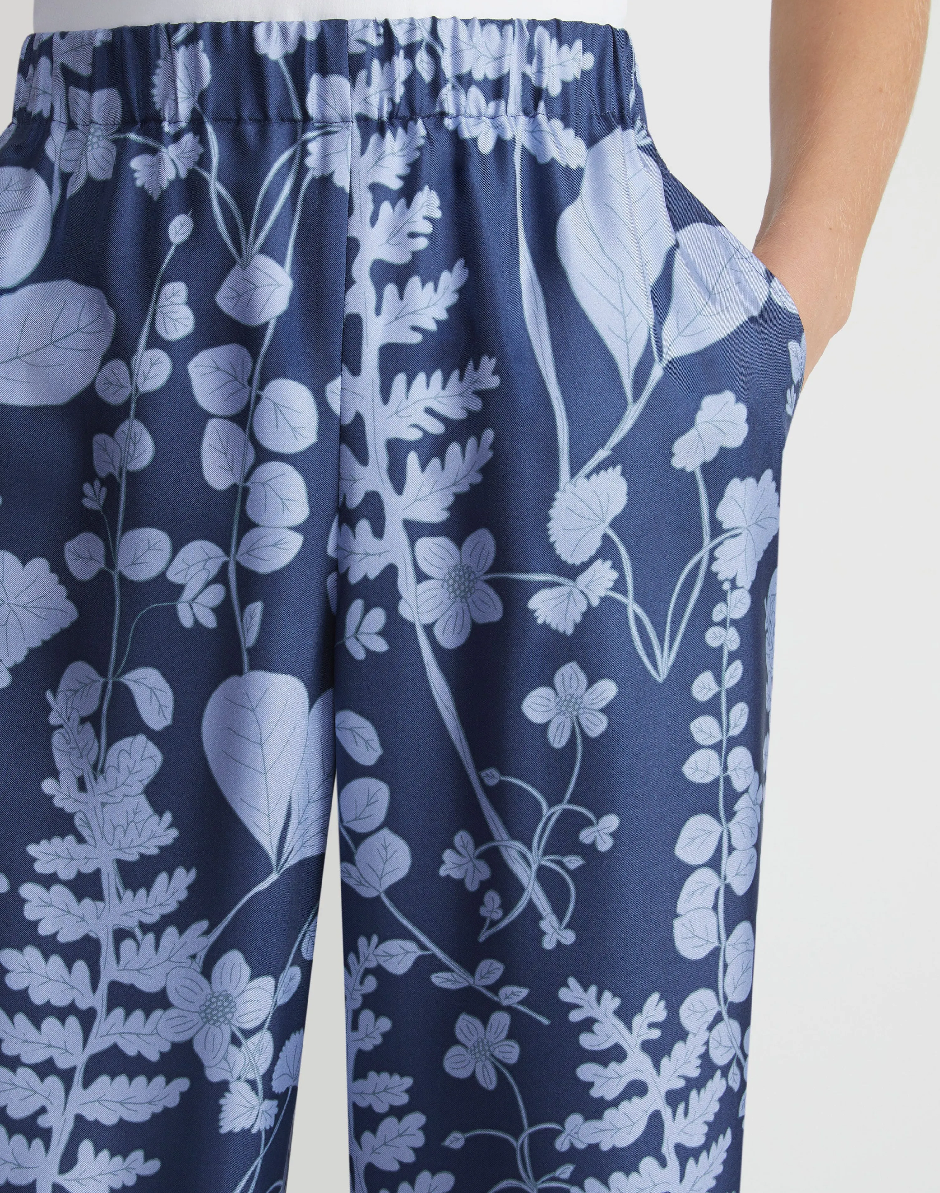 Flora Print Silk Twill Perry Pant