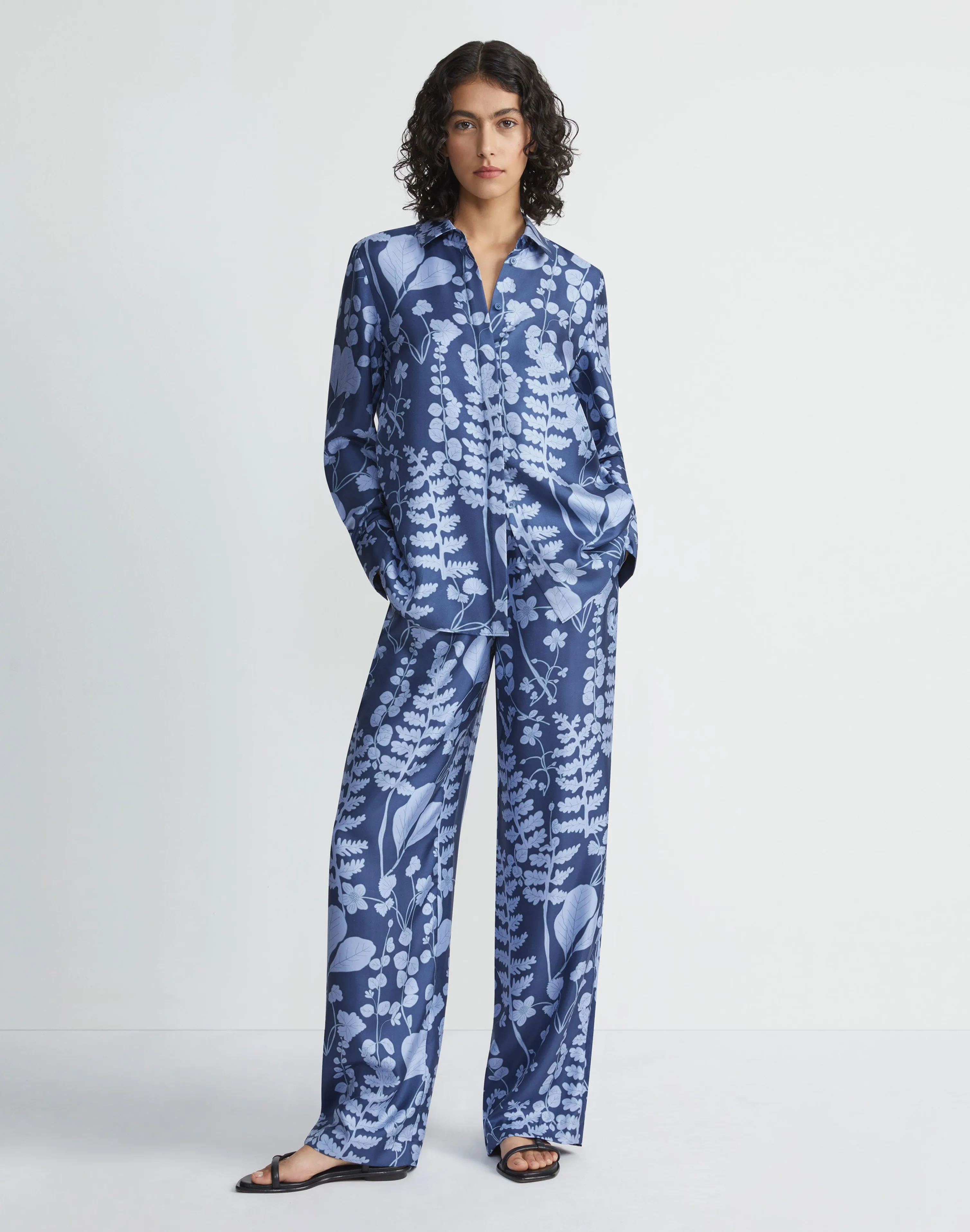Flora Print Silk Twill Perry Pant